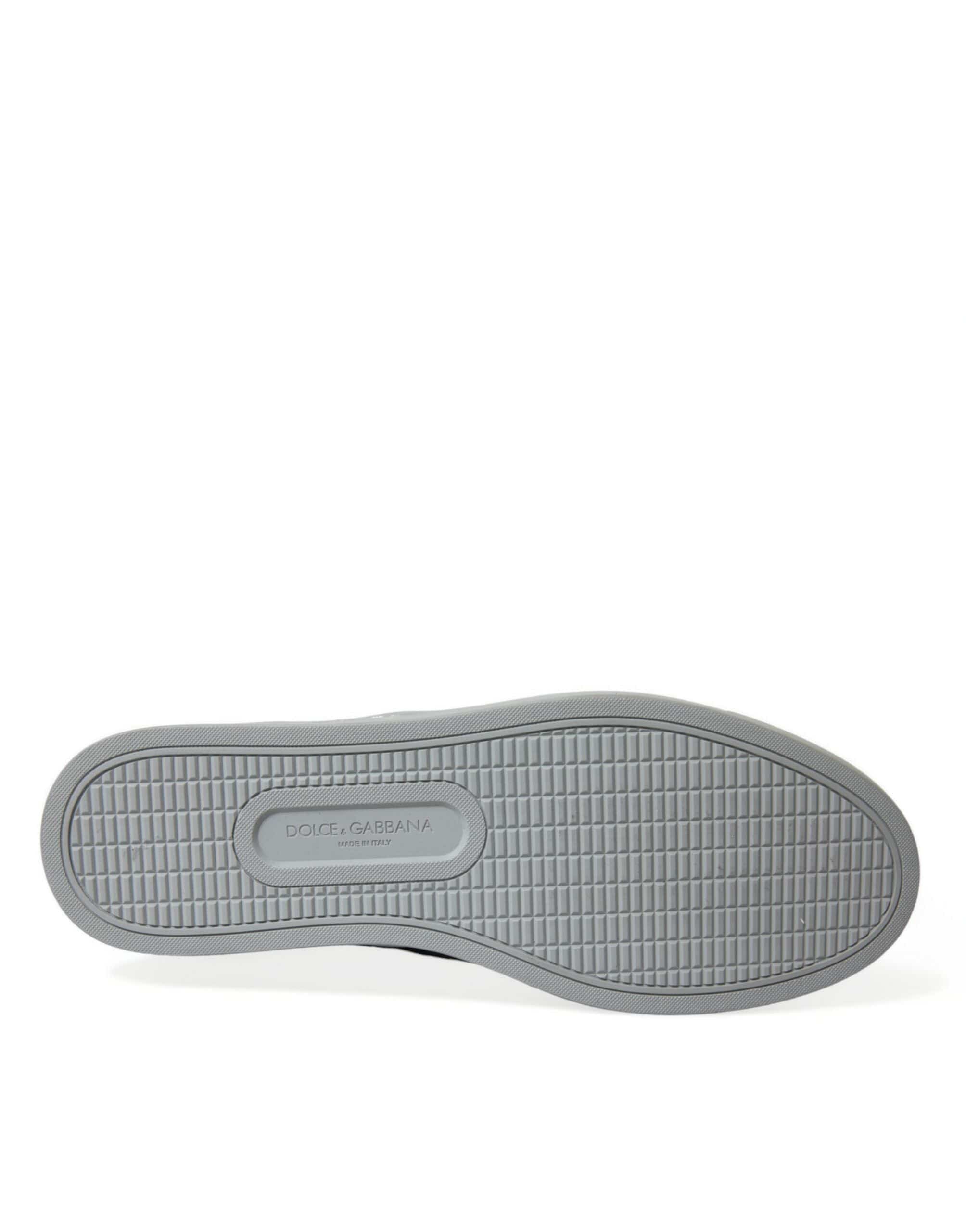 Dolce & Gabbana Chic Blue Leopard Print Mid-Top Sneakers - ACCEXO