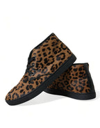 Dolce & Gabbana Elegant Leopard Print Mid-Top Sneakers - ACCEXO