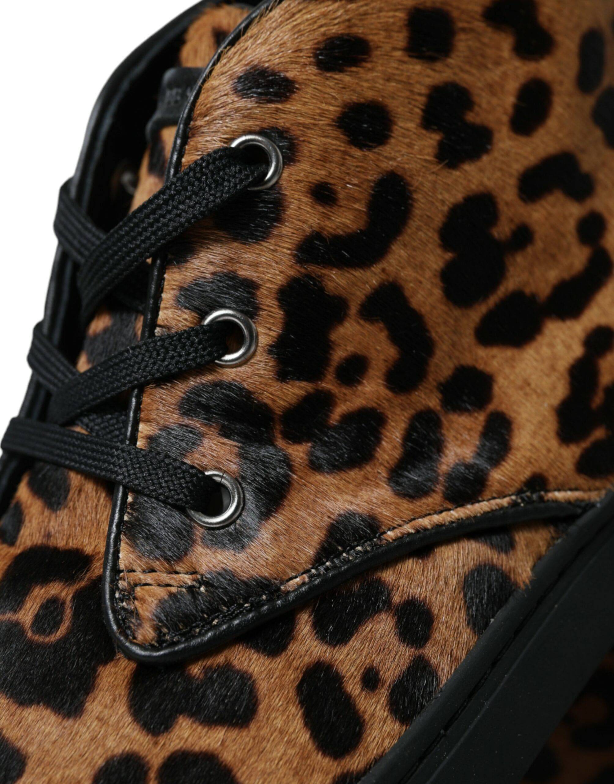 Dolce & Gabbana Elegant Leopard Print Mid-Top Sneakers - ACCEXO