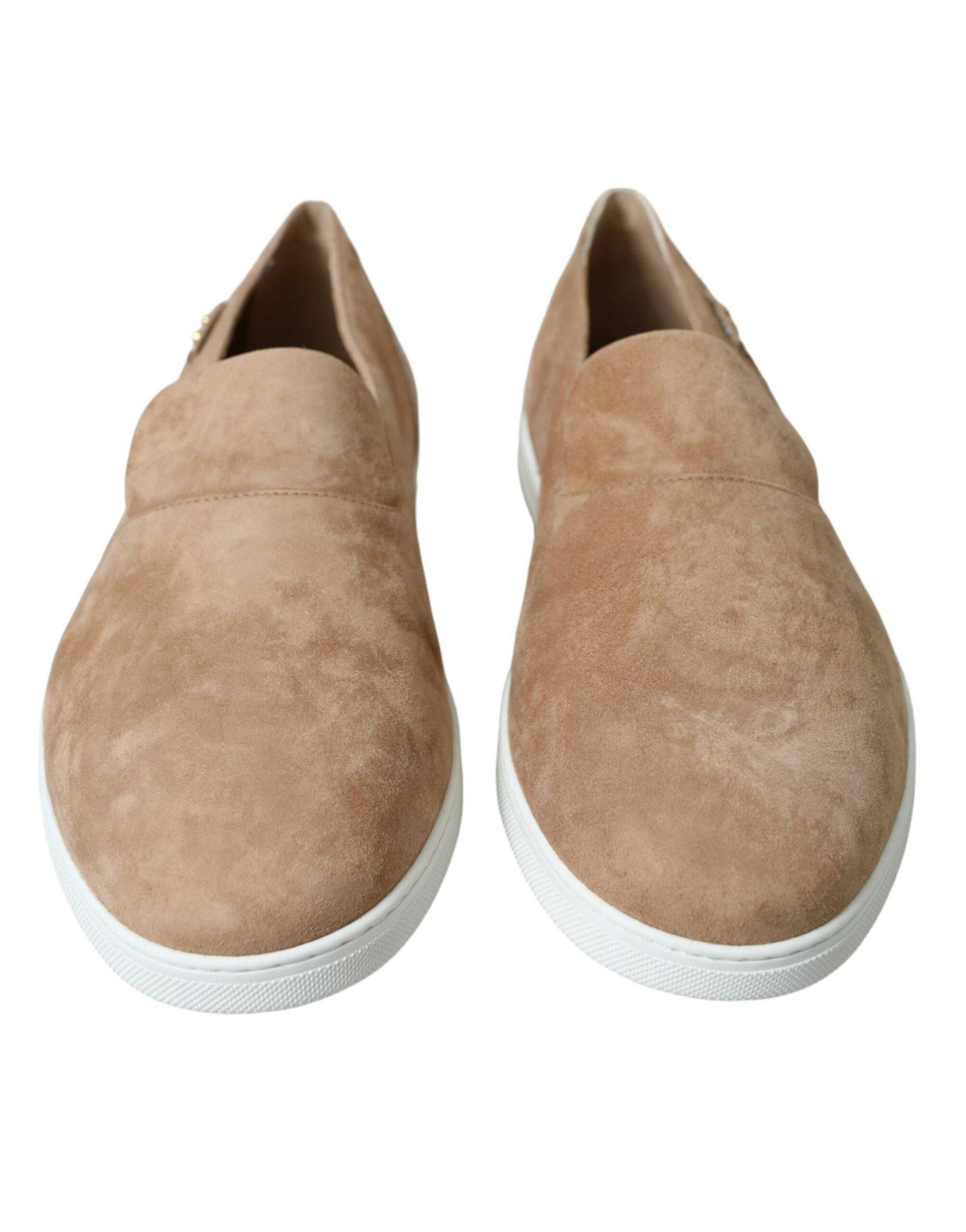 Dolce & Gabbana Elegant Beige Leather Loafers - ACCEXO
