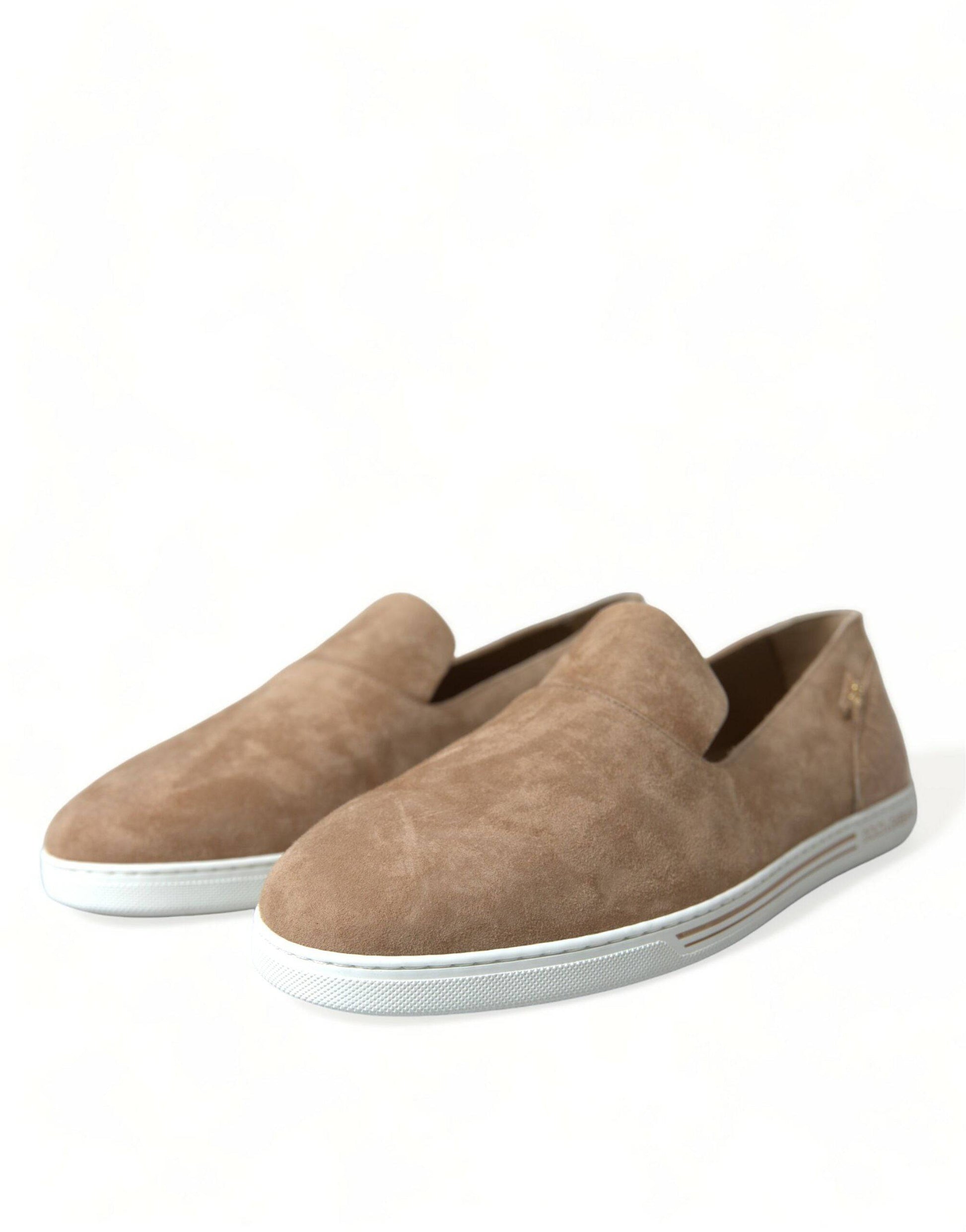 Dolce & Gabbana Elegant Beige Leather Loafers - ACCEXO