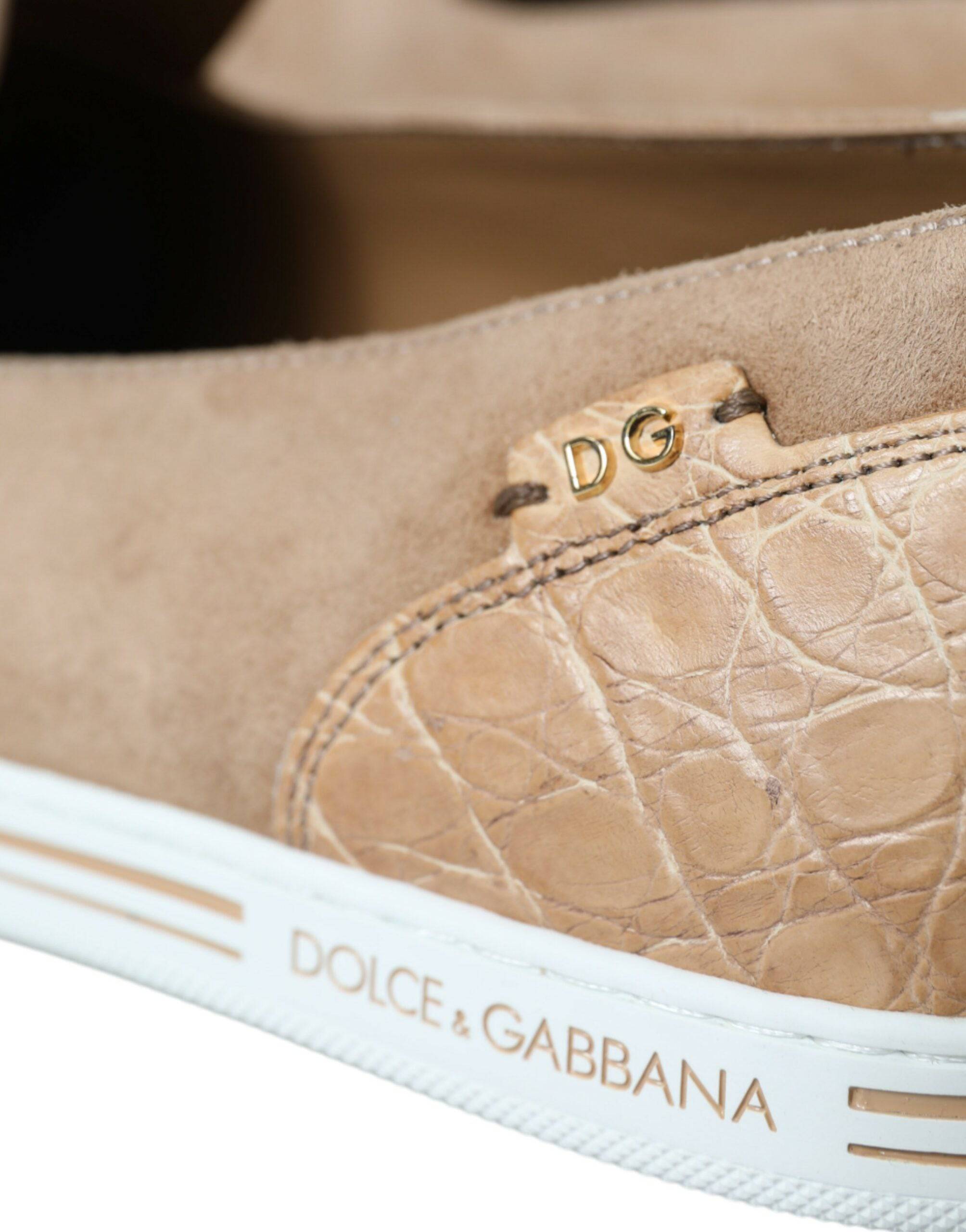 Dolce & Gabbana Elegant Beige Leather Loafers - ACCEXO