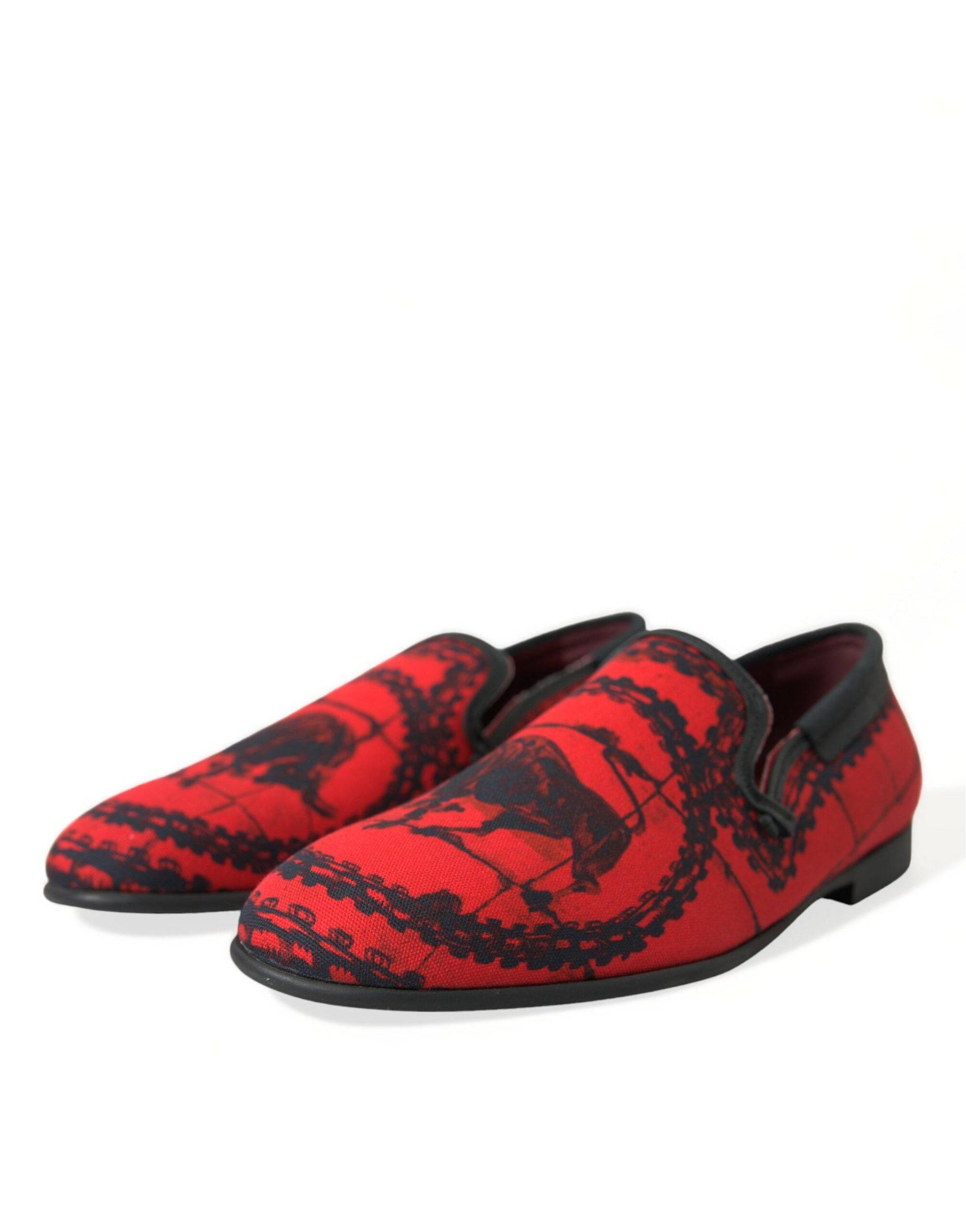 Dolce & Gabbana Torero-Inspired Luxe Red & Black Loafers - ACCEXO