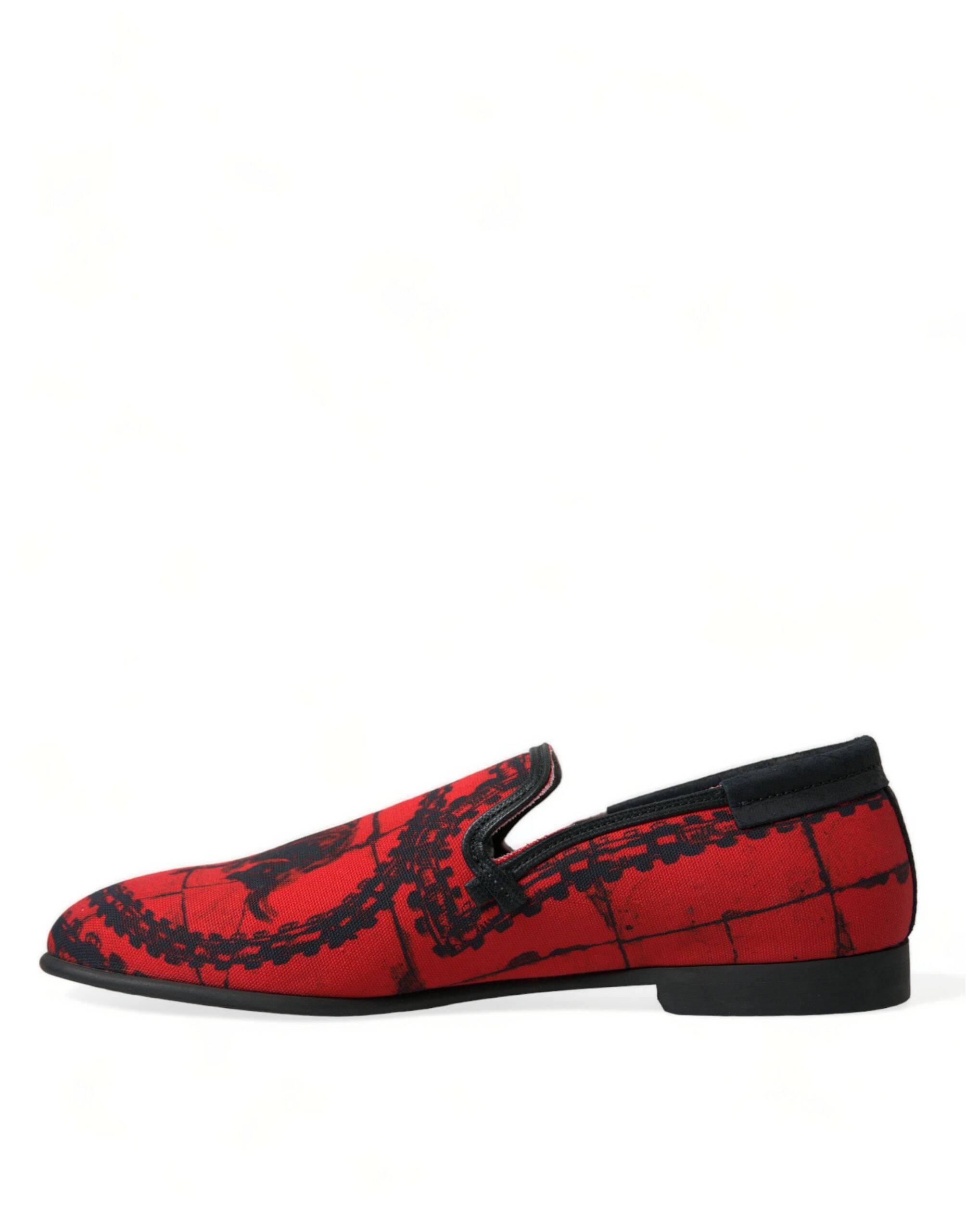 Dolce & Gabbana Torero-Inspired Luxe Red & Black Loafers - ACCEXO