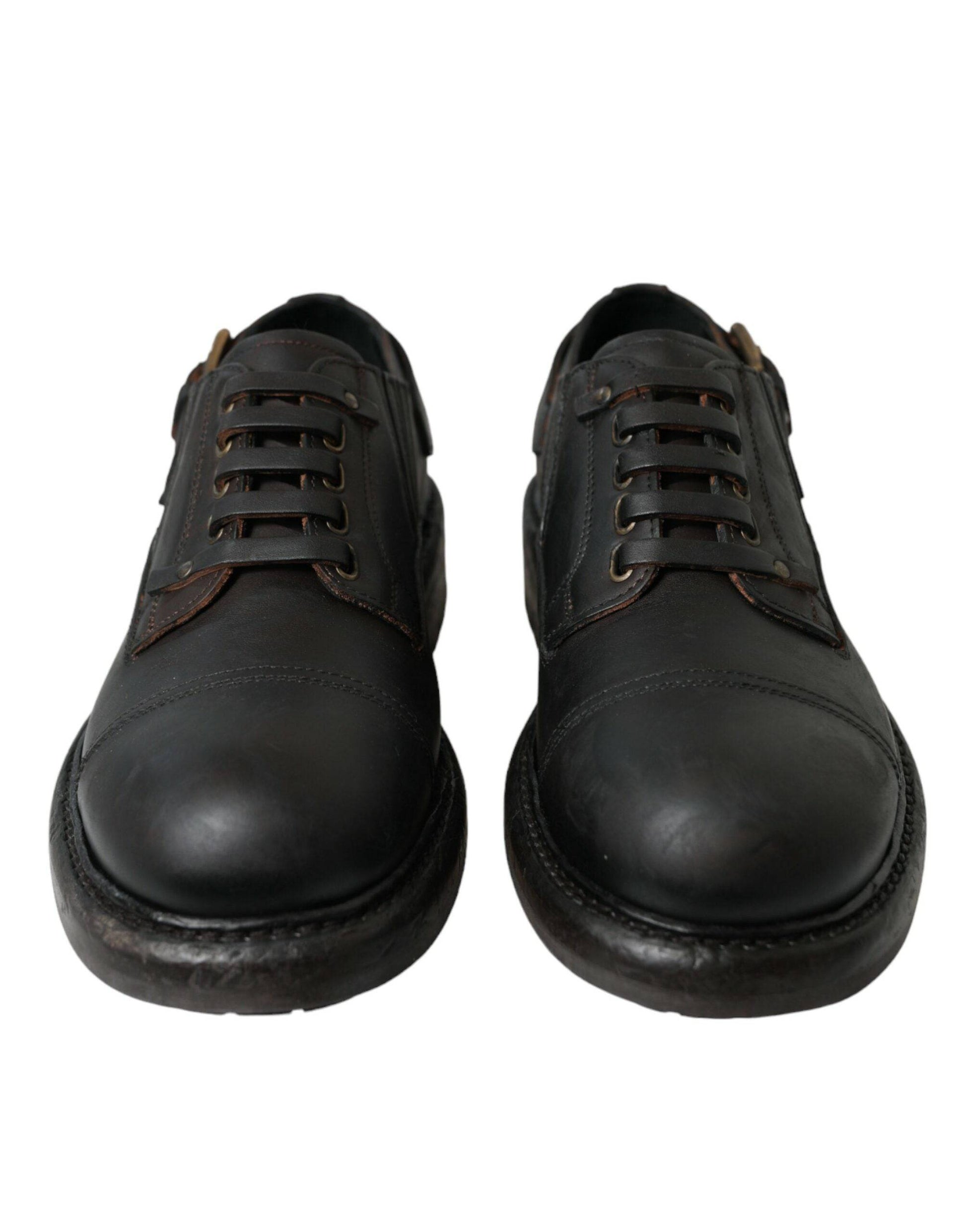 Dolce & Gabbana Elegant Mens Leather Derby Dress Shoes - ACCEXO