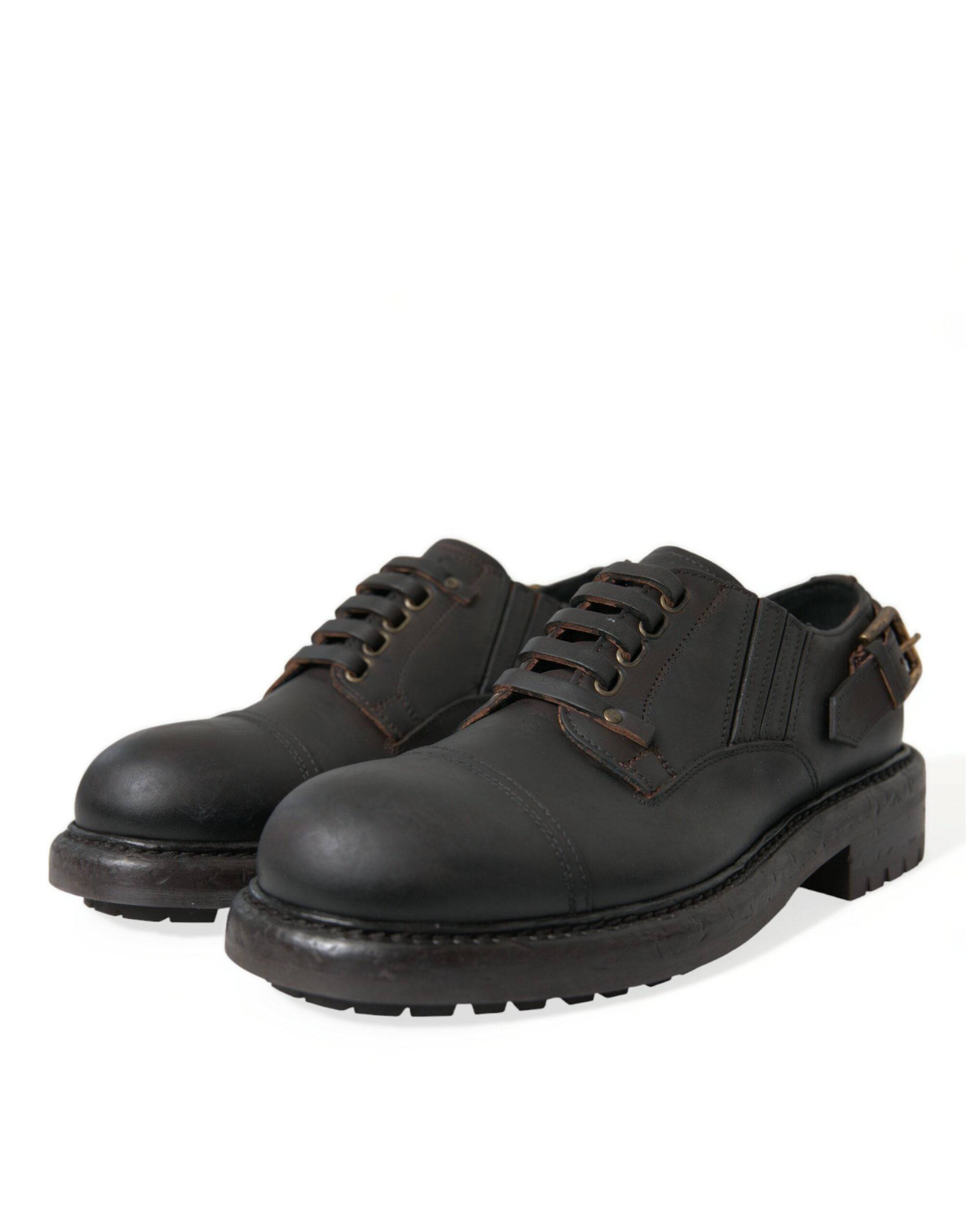 Dolce & Gabbana Elegant Mens Leather Derby Dress Shoes - ACCEXO