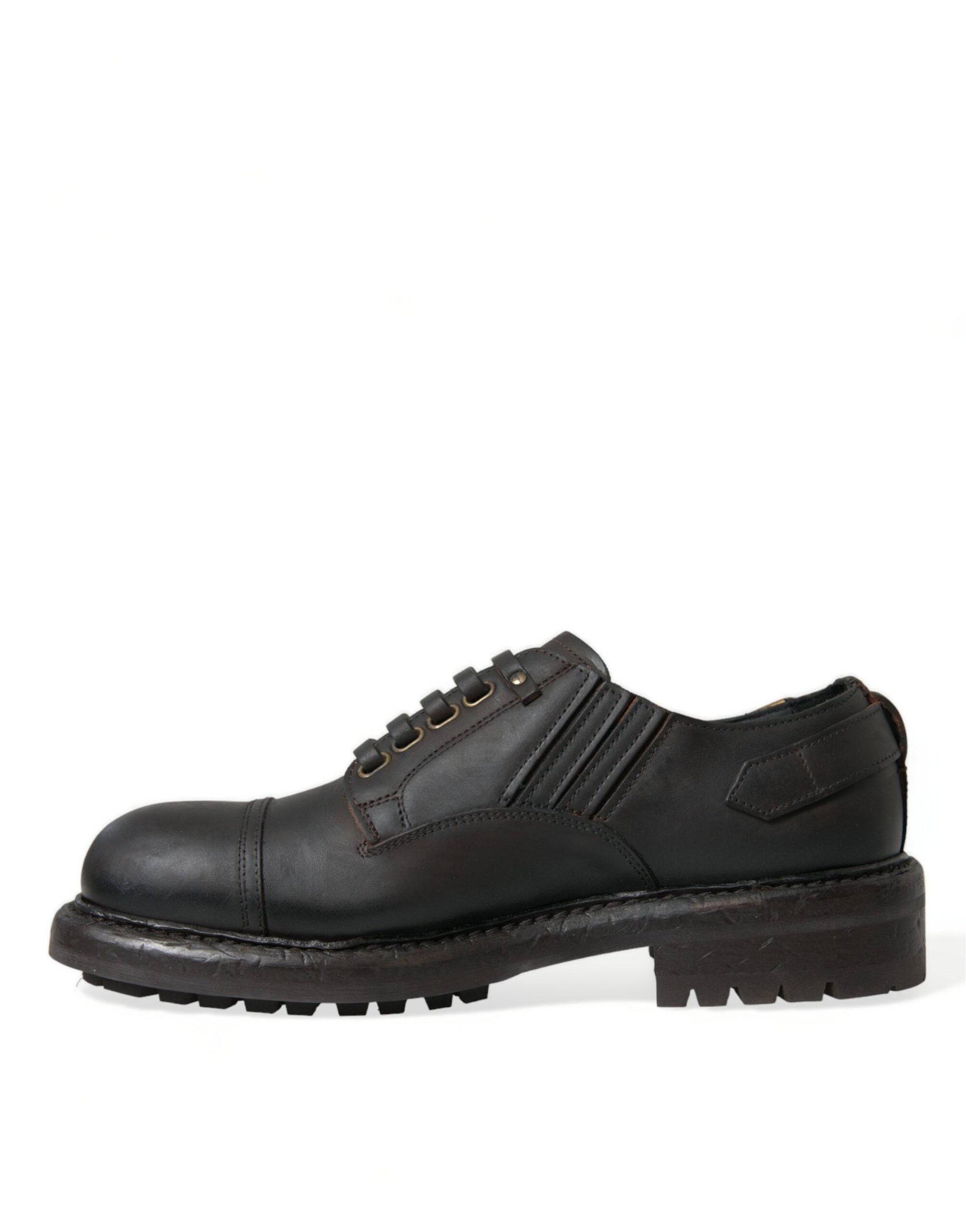 Dolce & Gabbana Elegant Mens Leather Derby Dress Shoes - ACCEXO