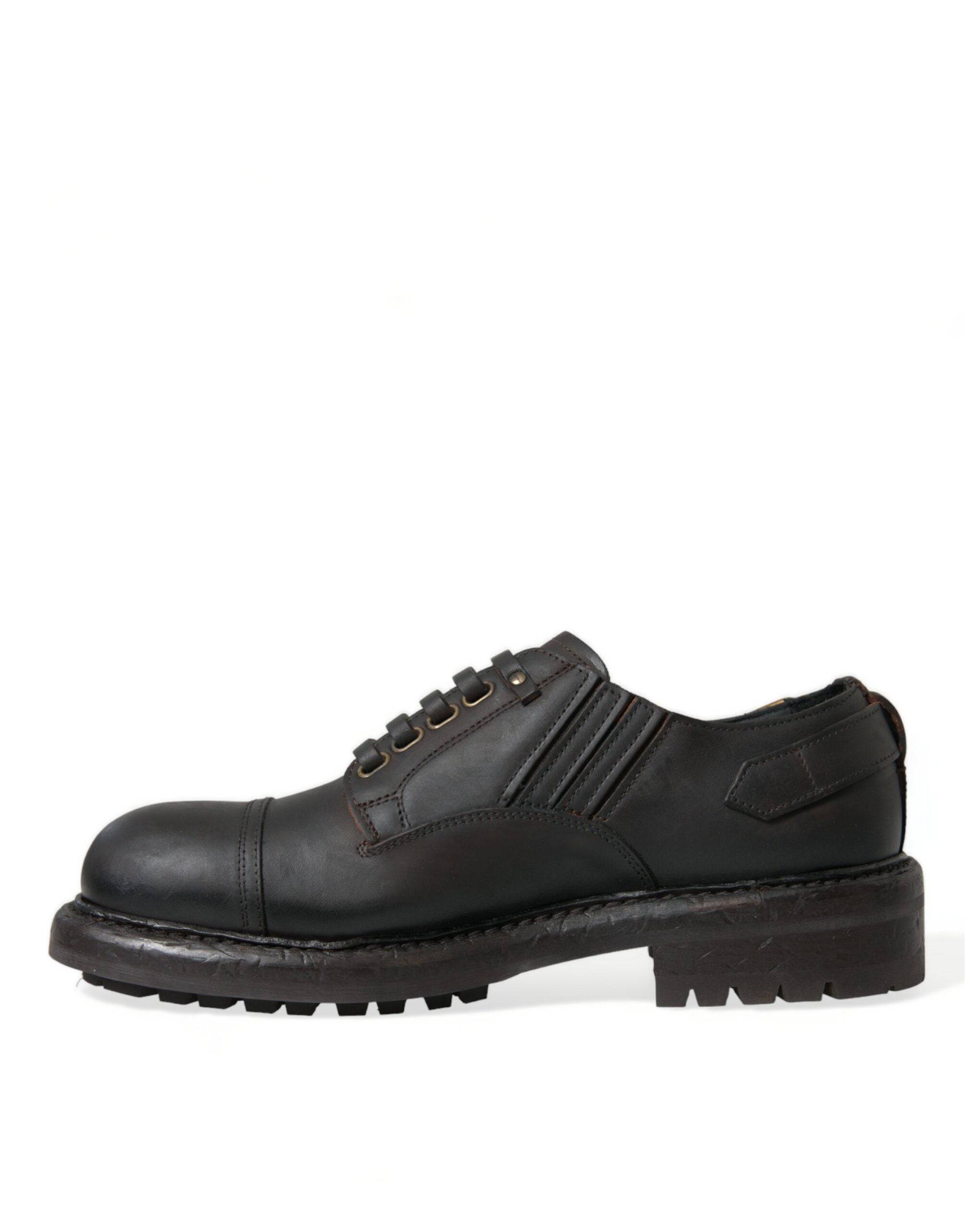 Dolce & Gabbana Elegant Mens Leather Derby Dress Shoes - ACCEXO