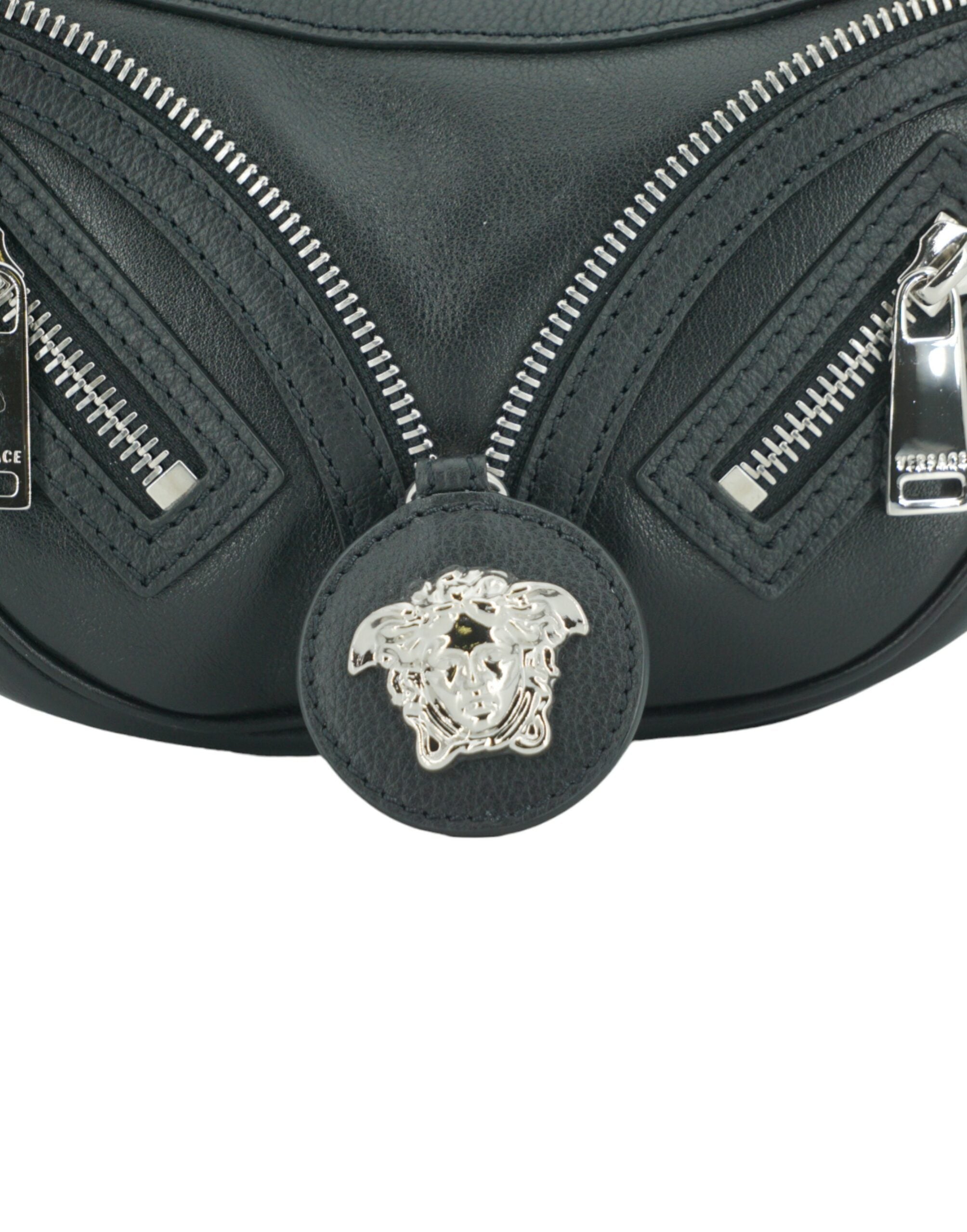 Versace Elegant Black Mini Hobo Shoulder Bag - ACCEXO