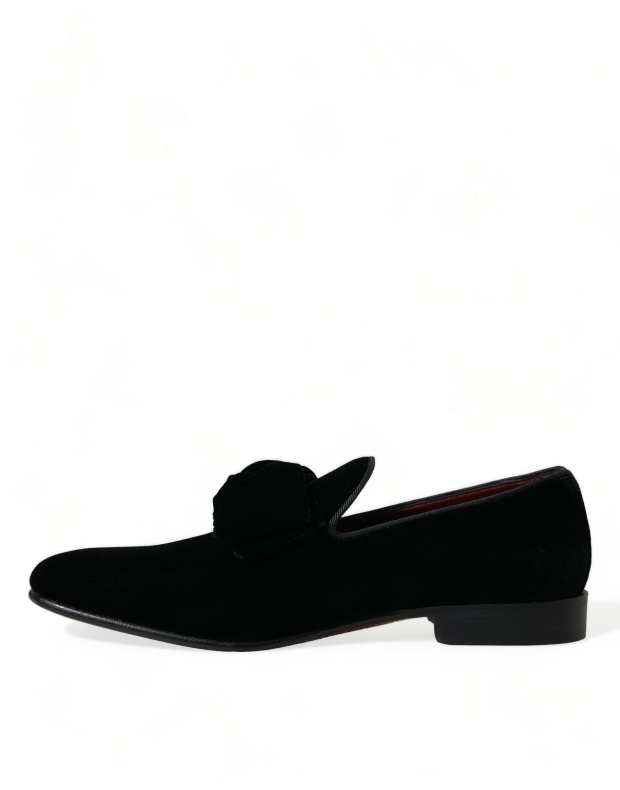 Dolce & Gabbana Elegant Black Velvet Loafers - Men's Luxury Footwear - ACCEXO