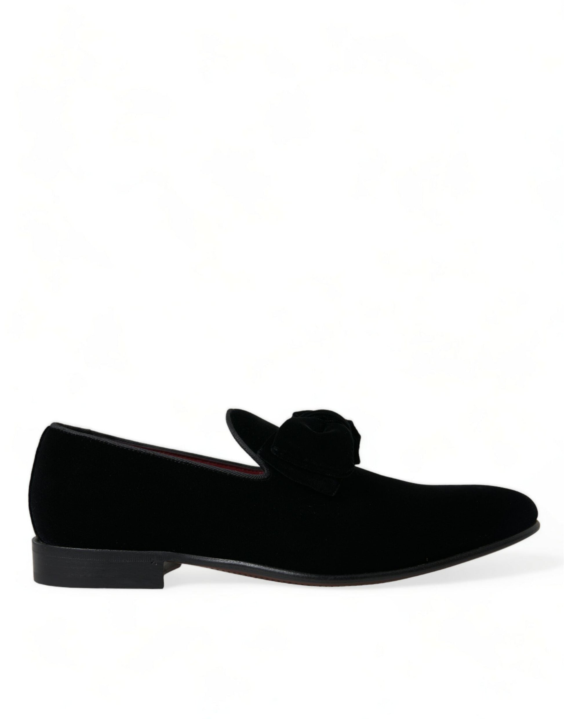 Dolce & Gabbana Elegant Black Velvet Loafers - Men's Luxury Footwear - ACCEXO
