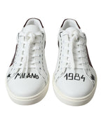 Dolce & Gabbana Exclusive White Bordeaux Low Top Sneakers - ACCEXO