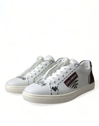 Dolce & Gabbana Exclusive White Bordeaux Low Top Sneakers - ACCEXO