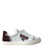 Dolce & Gabbana Exclusive White Bordeaux Low Top Sneakers - ACCEXO