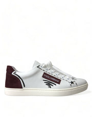 Dolce & Gabbana Exclusive White Bordeaux Low Top Sneakers - ACCEXO