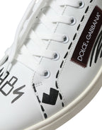 Dolce & Gabbana Exclusive White Bordeaux Low Top Sneakers - ACCEXO
