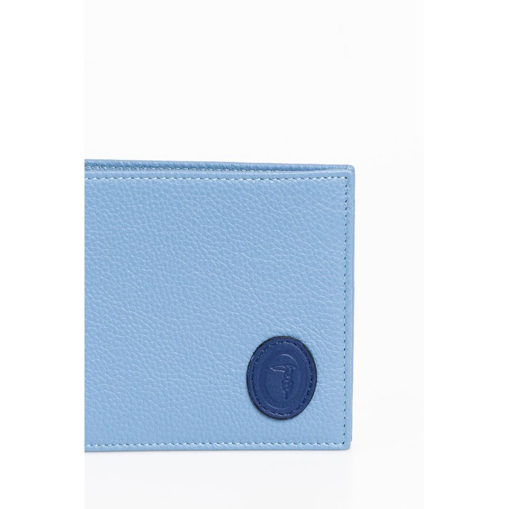 Trussardi Light Blue Leather Men Wallet - ACCEXO
