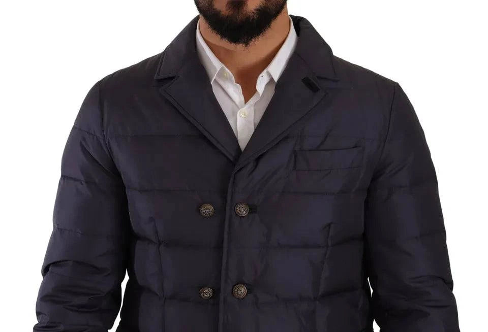 Dolce & Gabbana Elegant Dark Blue Silk Blend Jacket - ACCEXO