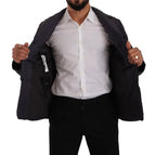 Dolce & Gabbana Elegant Dark Blue Silk Blend Jacket - ACCEXO