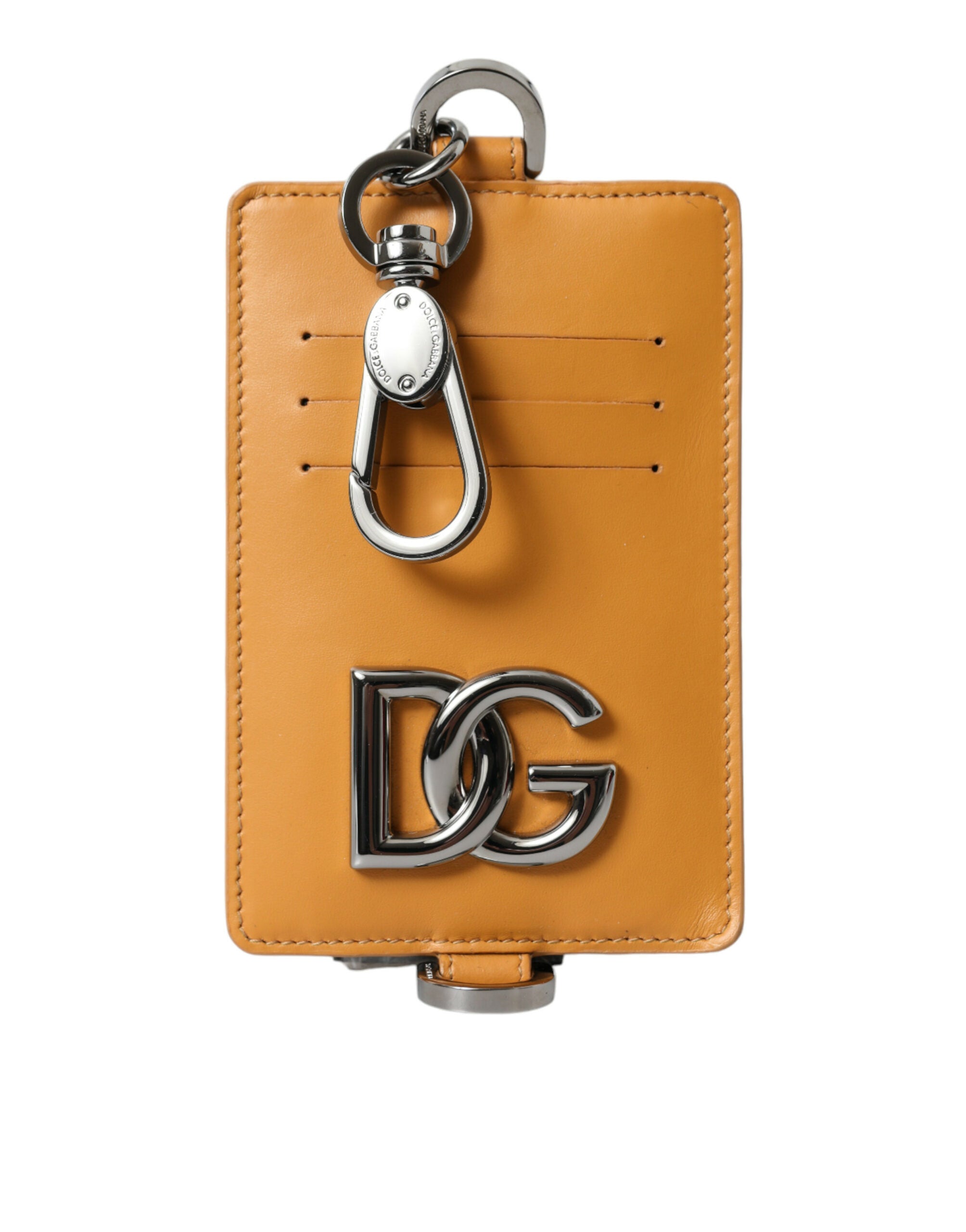 Dolce & Gabbana Elegant Orange Calf Leather Card Holder - ACCEXO
