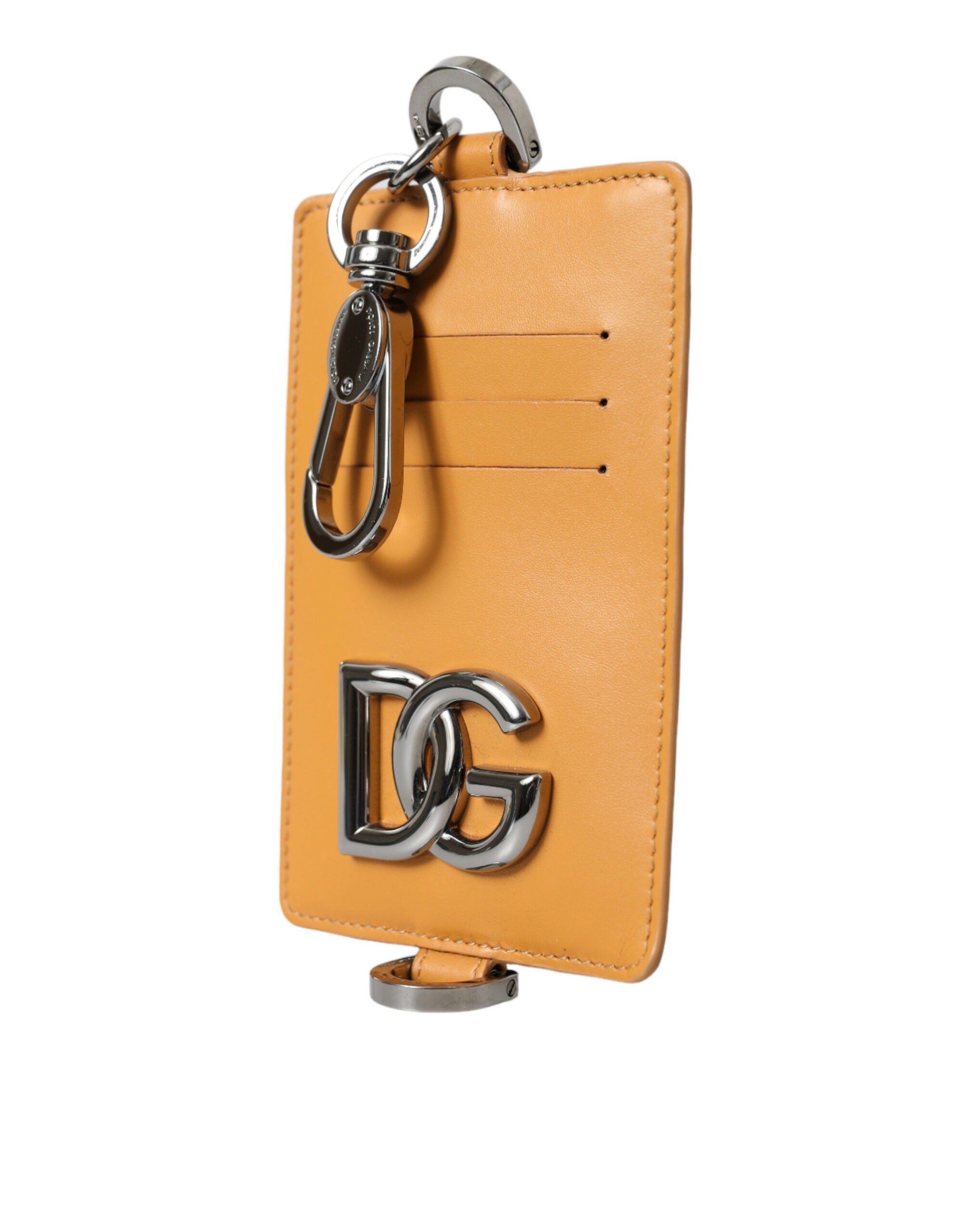 Dolce & Gabbana Elegant Orange Calf Leather Card Holder - ACCEXO