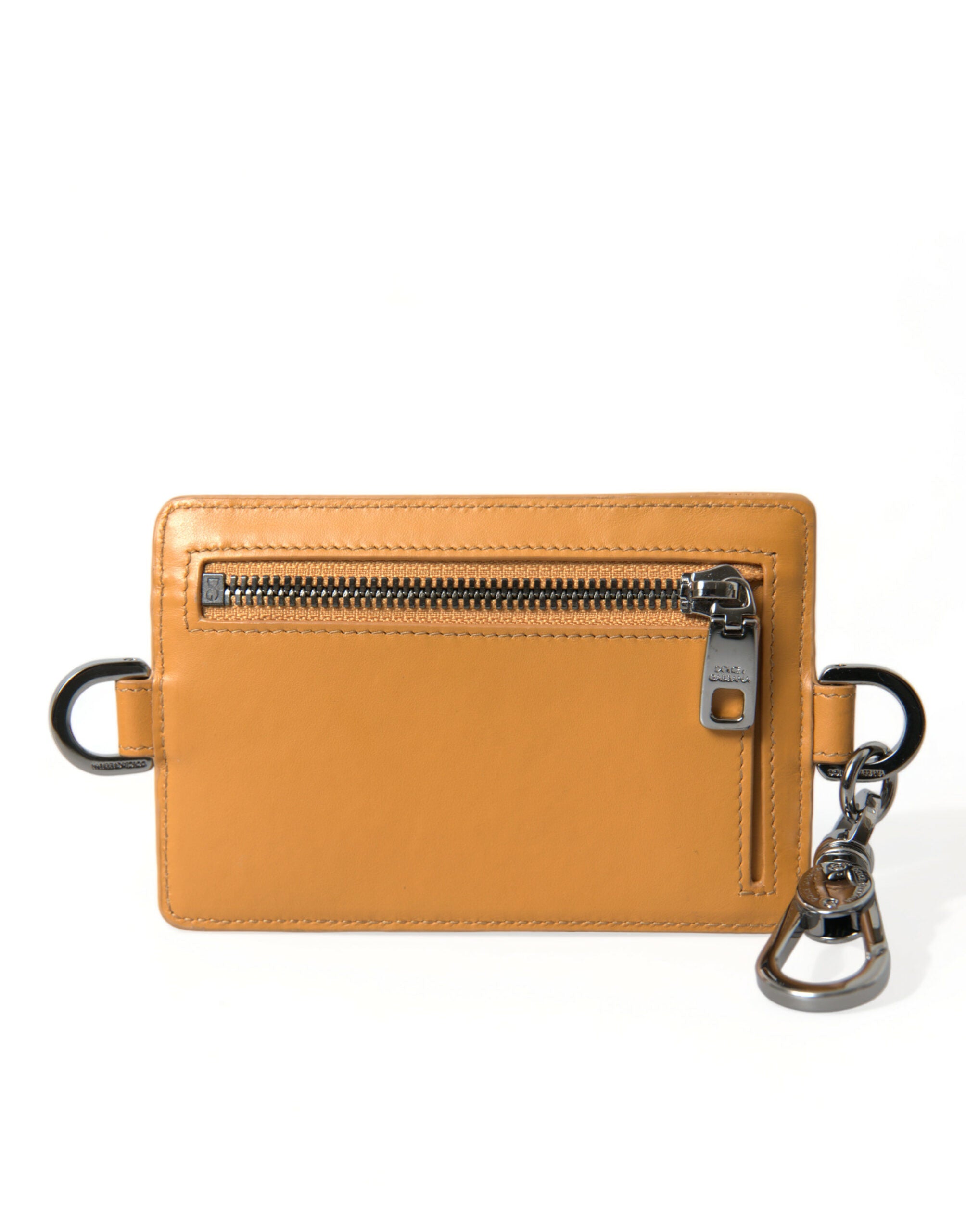 Dolce & Gabbana Elegant Orange Calf Leather Card Holder - ACCEXO