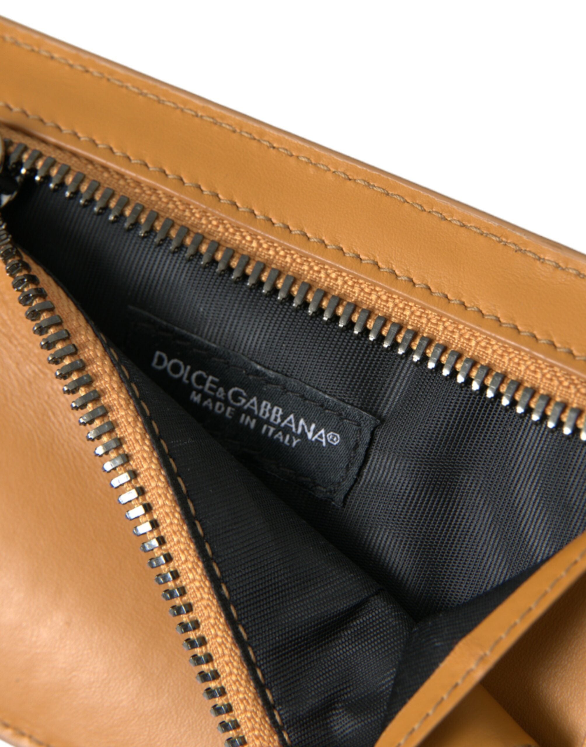 Dolce & Gabbana Elegant Orange Calf Leather Card Holder - ACCEXO