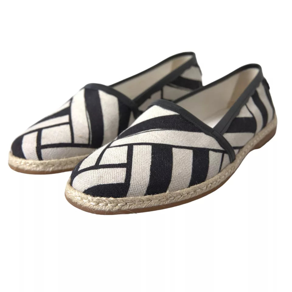 Dolce & Gabbana Elegant Striped Leather Espadrilles - ACCEXO