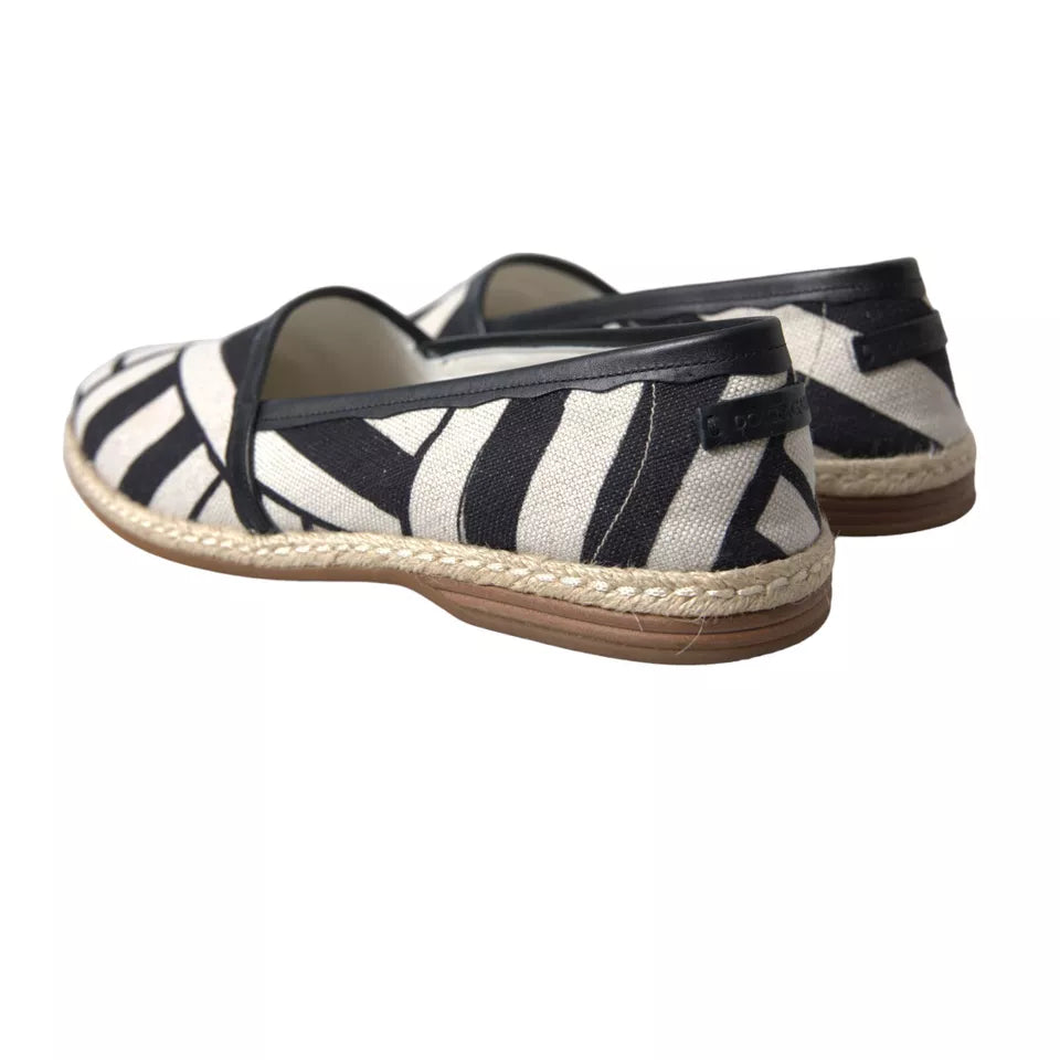 Dolce & Gabbana Elegant Striped Leather Espadrilles - ACCEXO