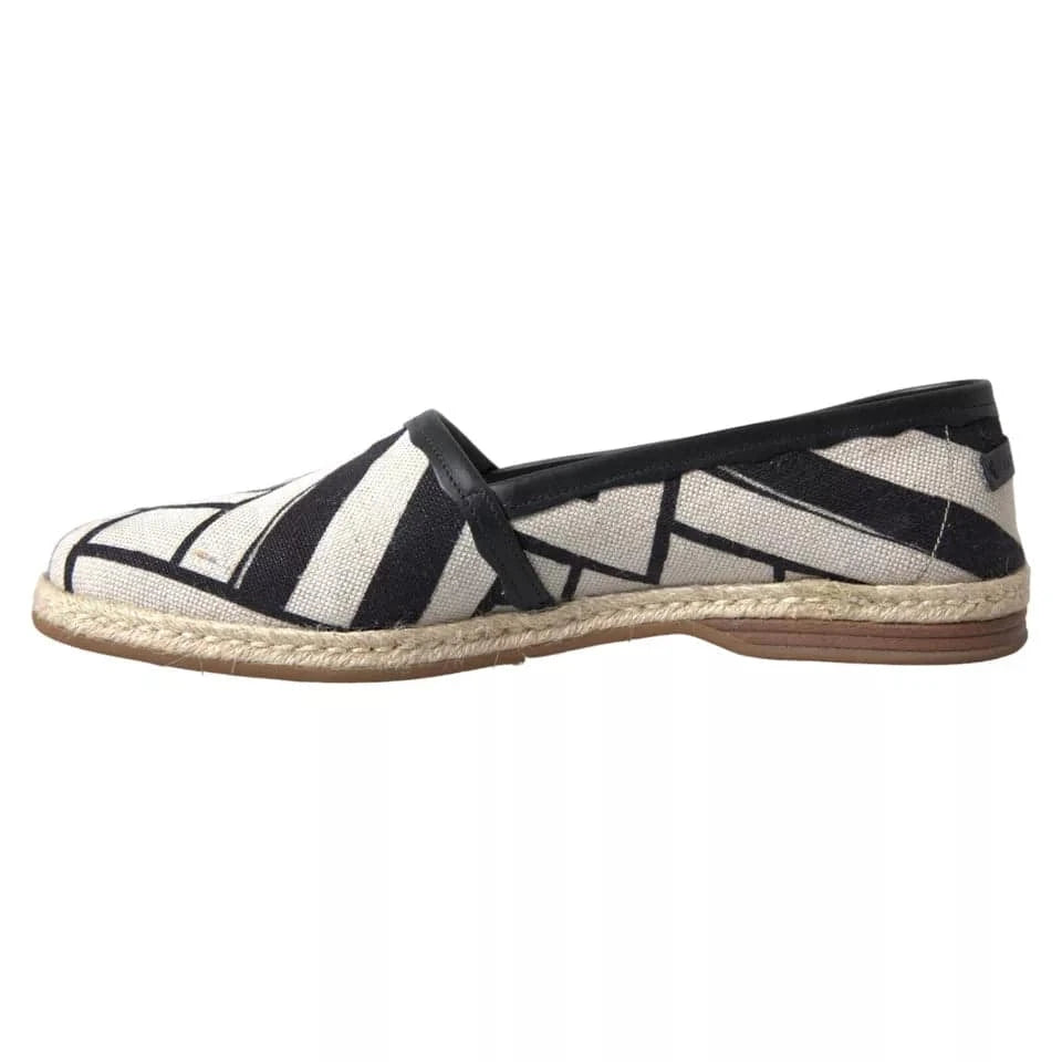 Dolce & Gabbana Elegant Striped Leather Espadrilles - ACCEXO