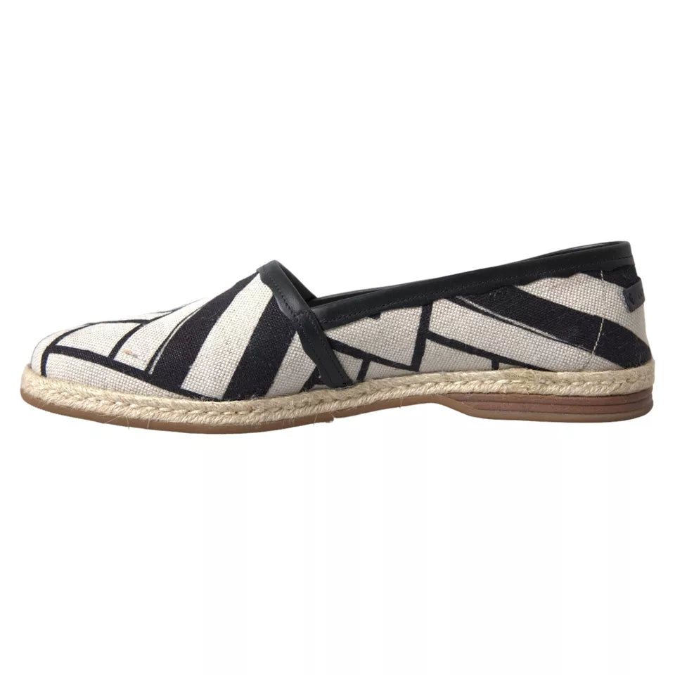Dolce & Gabbana Elegant Striped Leather Espadrilles - ACCEXO