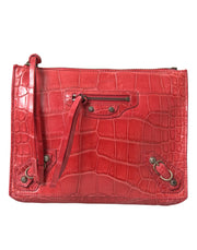Balenciaga Exotic Red Alligator Leather Clutch - ACCEXO