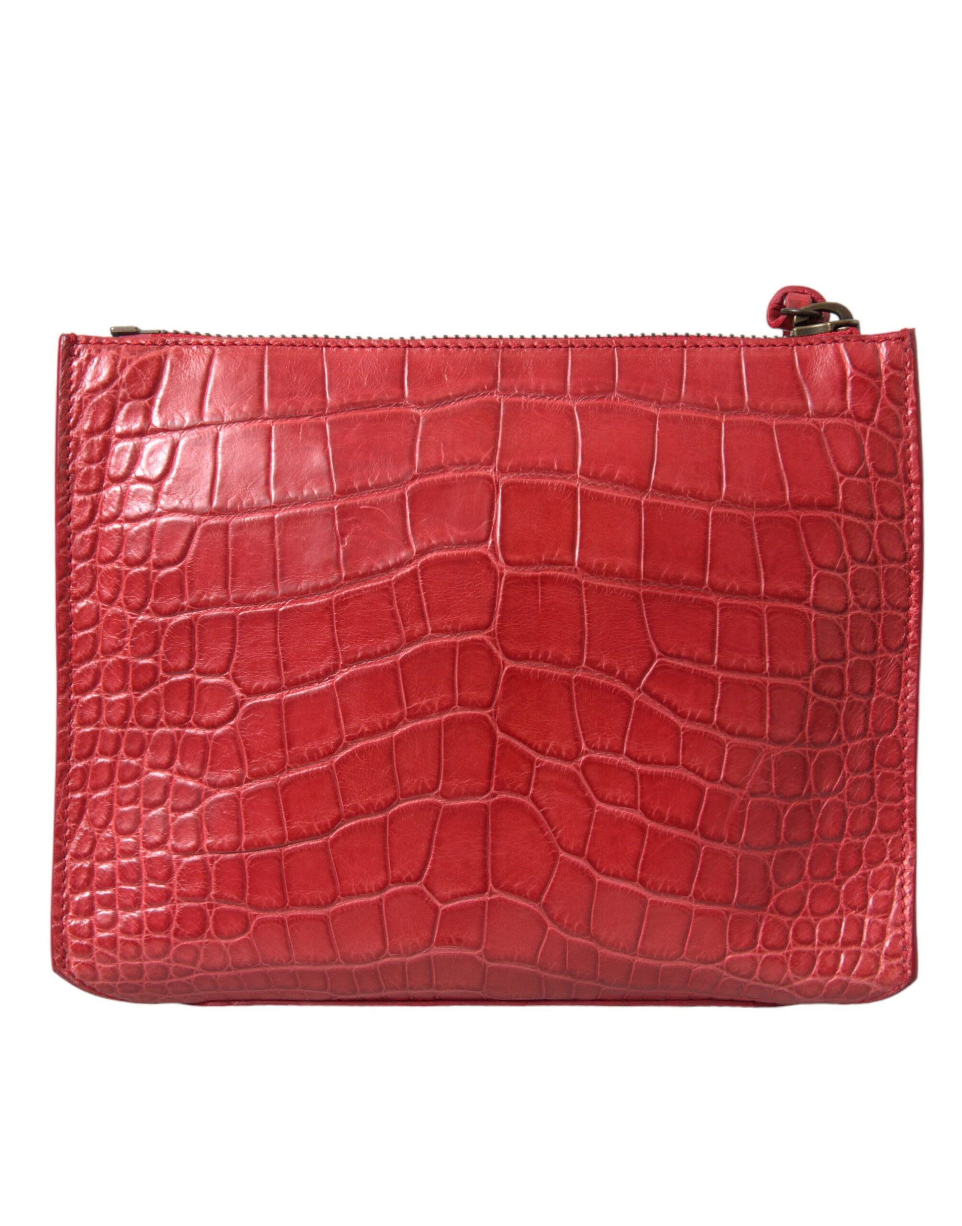 Balenciaga Exotic Red Alligator Leather Clutch - ACCEXO
