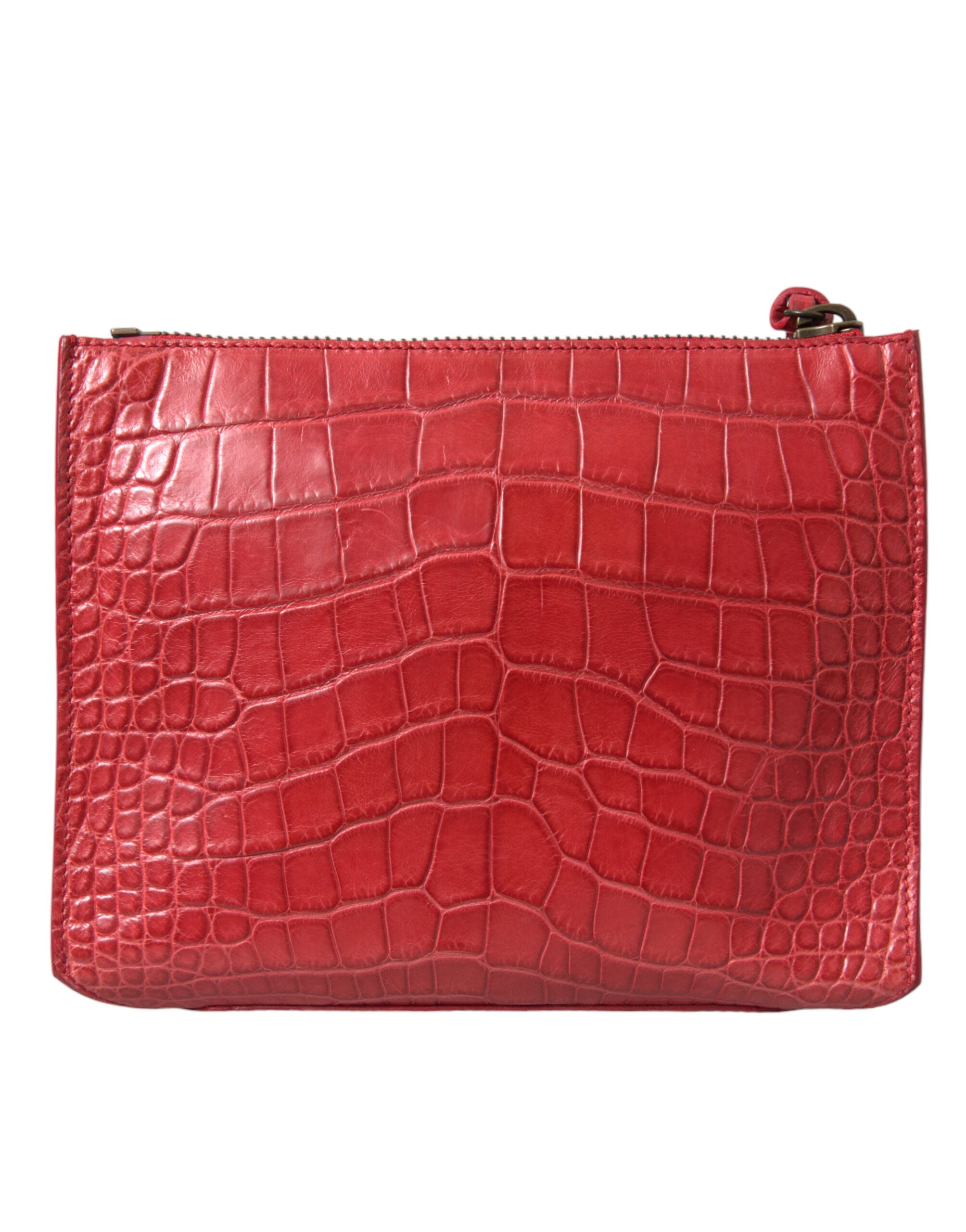 Balenciaga Exotic Red Alligator Leather Clutch - ACCEXO