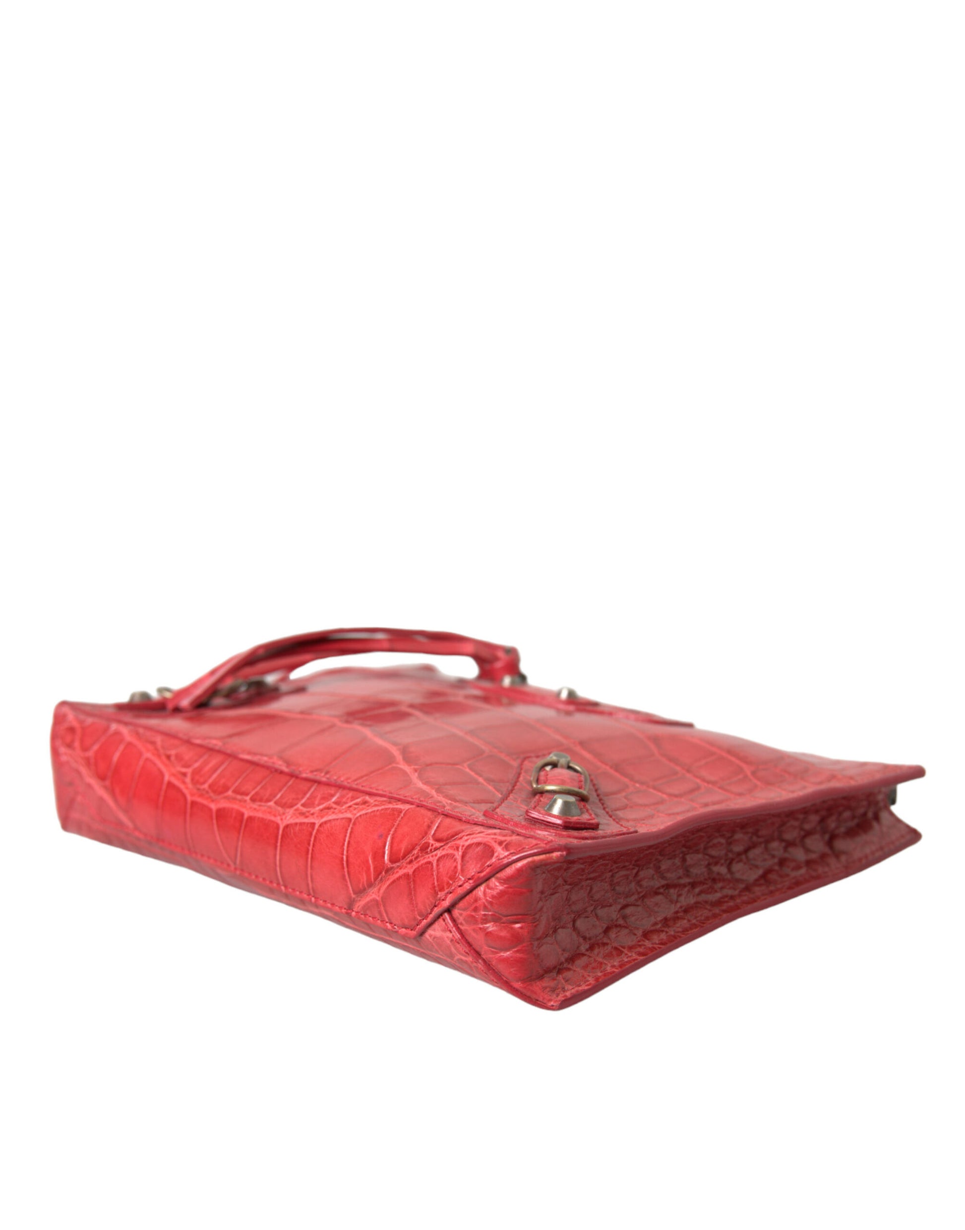Balenciaga Exotic Red Alligator Leather Clutch - ACCEXO