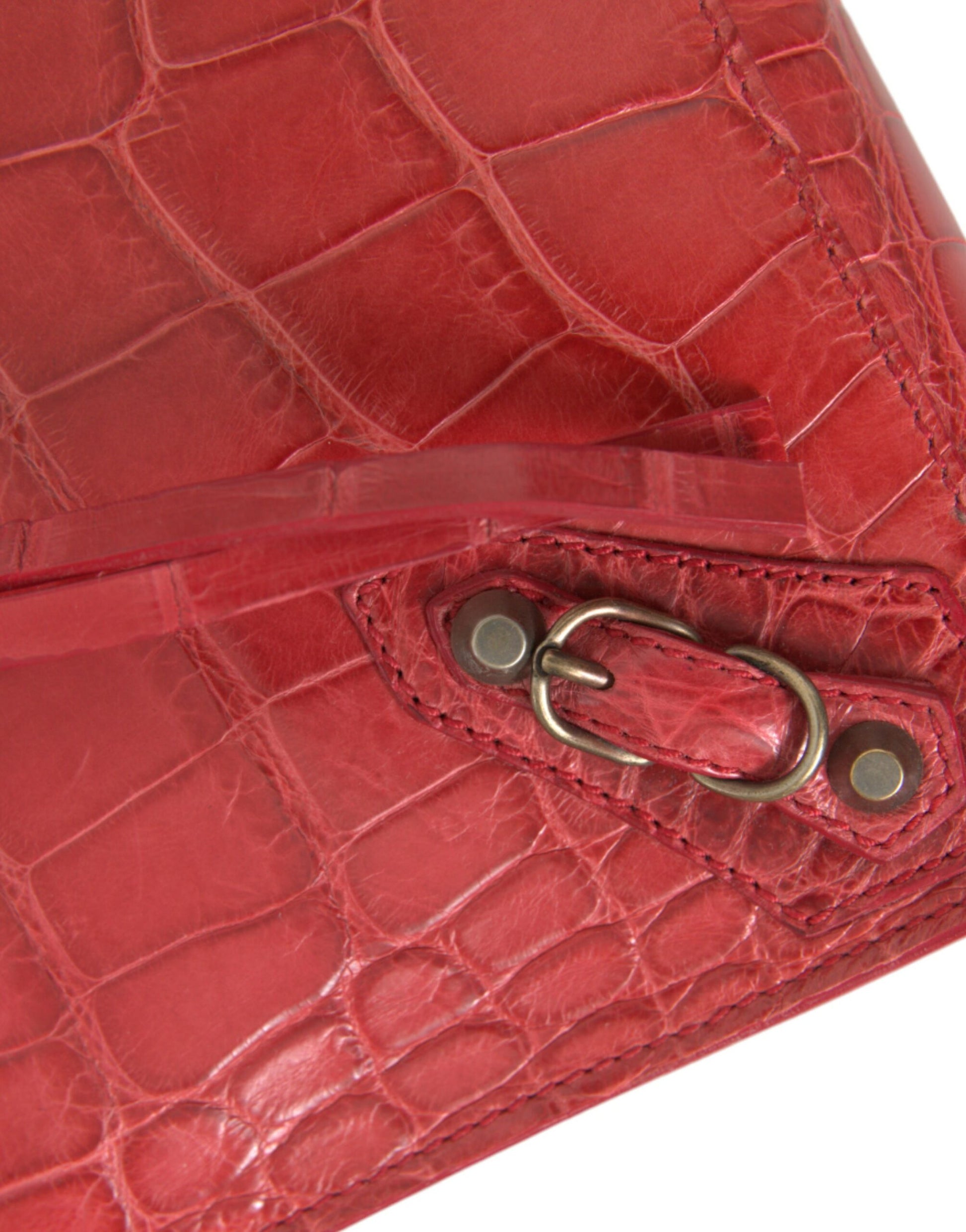 Balenciaga Exotic Red Alligator Leather Clutch - ACCEXO