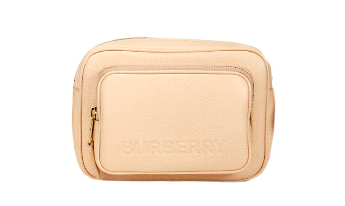 Burberry Small Branded Peach Pink Grainy Leather Camera Crossbody Bag - ACCEXO