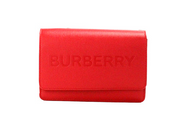 Burberry Hampshire Small Red Embossed Logo Smooth Leather Crossbody Bag - ACCEXO