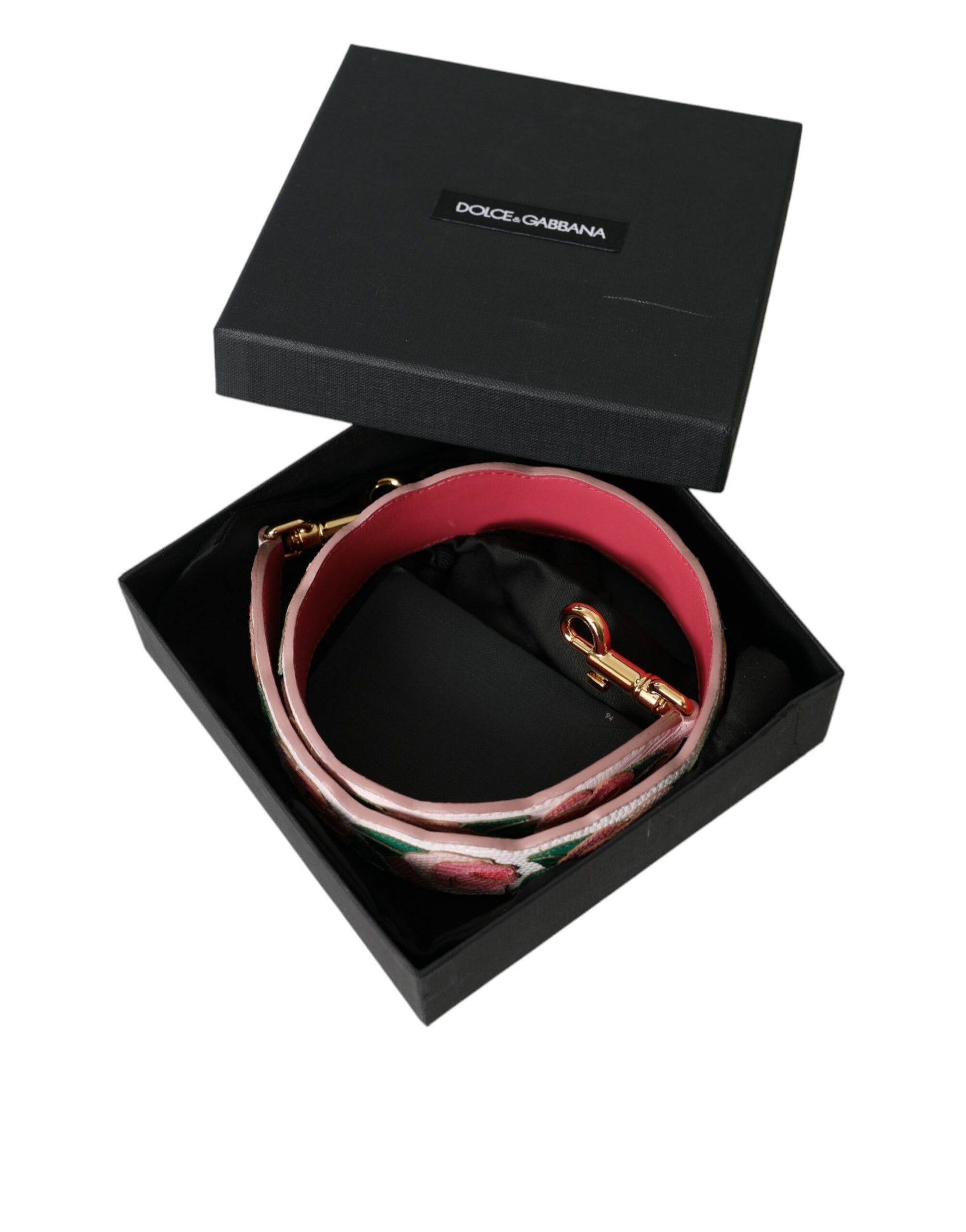 Dolce & Gabbana White Floral Leather Accessory Shoulder Strap - ACCEXO