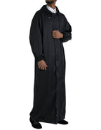 Dolce & Gabbana Black Polyester Hooded Long Windbreaker Jacket - ACCEXO