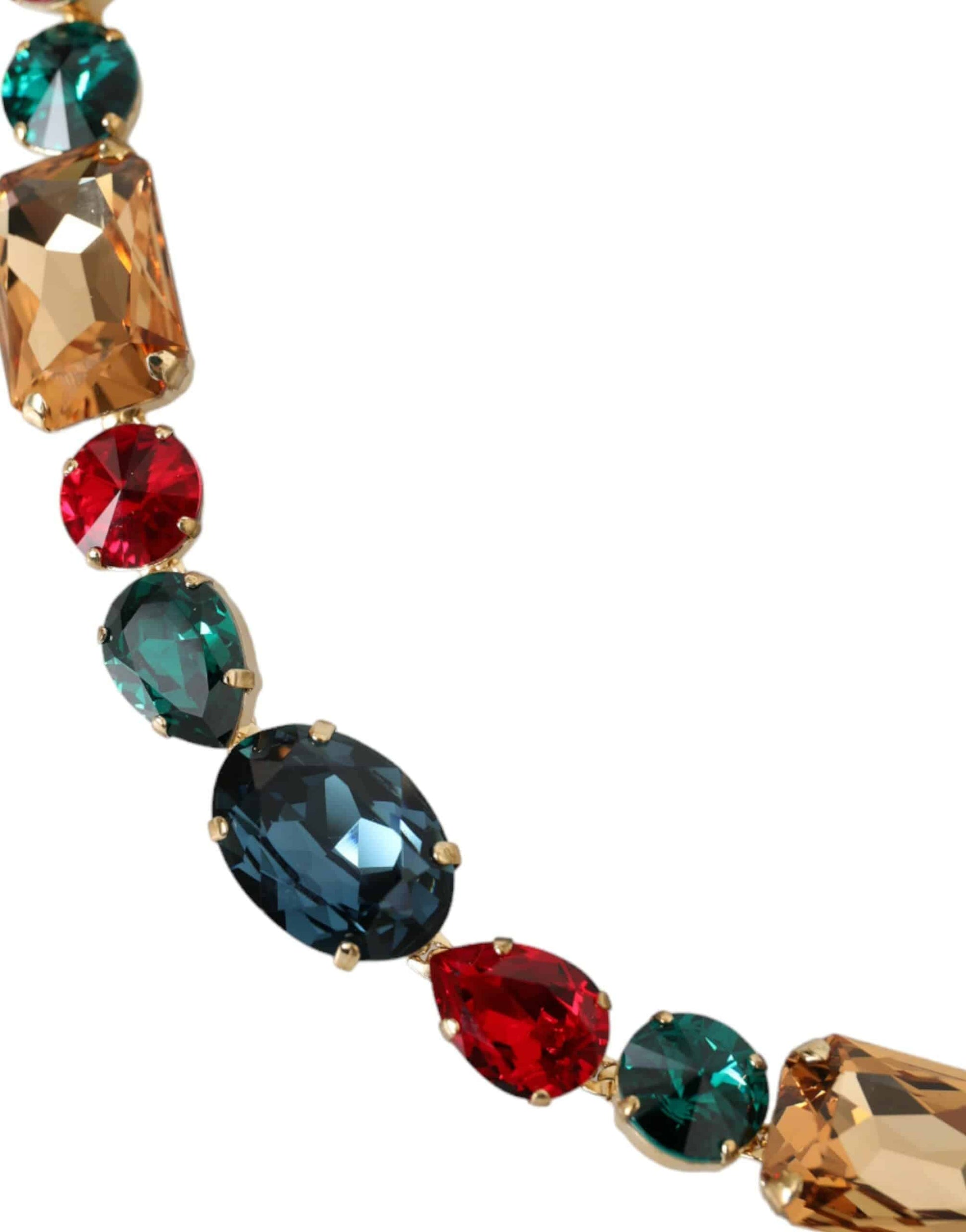 Dolce & Gabbana Light Blue Leather Crystal Chain Waist Belt - ACCEXO