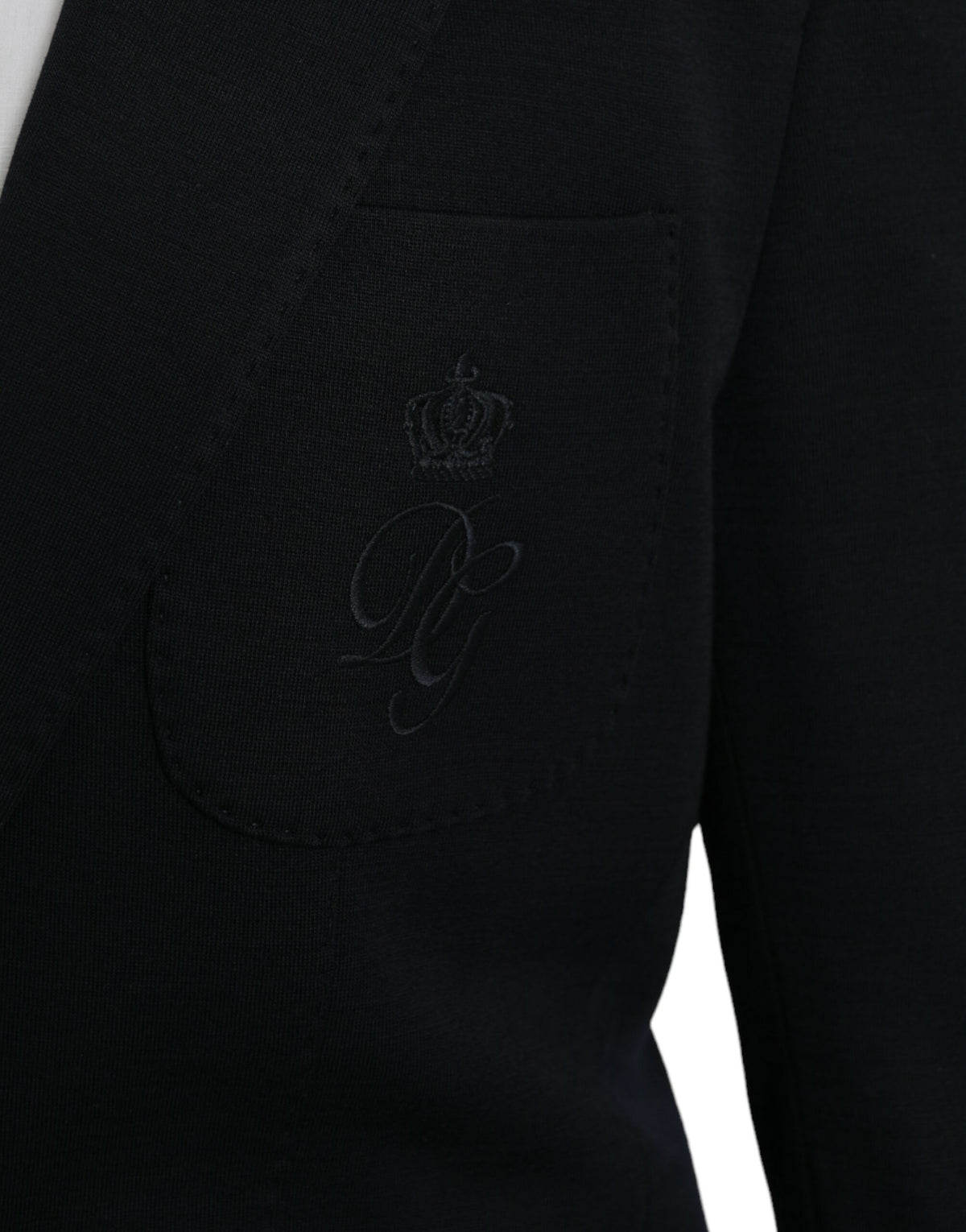 Dolce & Gabbana Dark Blue Wool Notch Single Breasted Coat Blazer