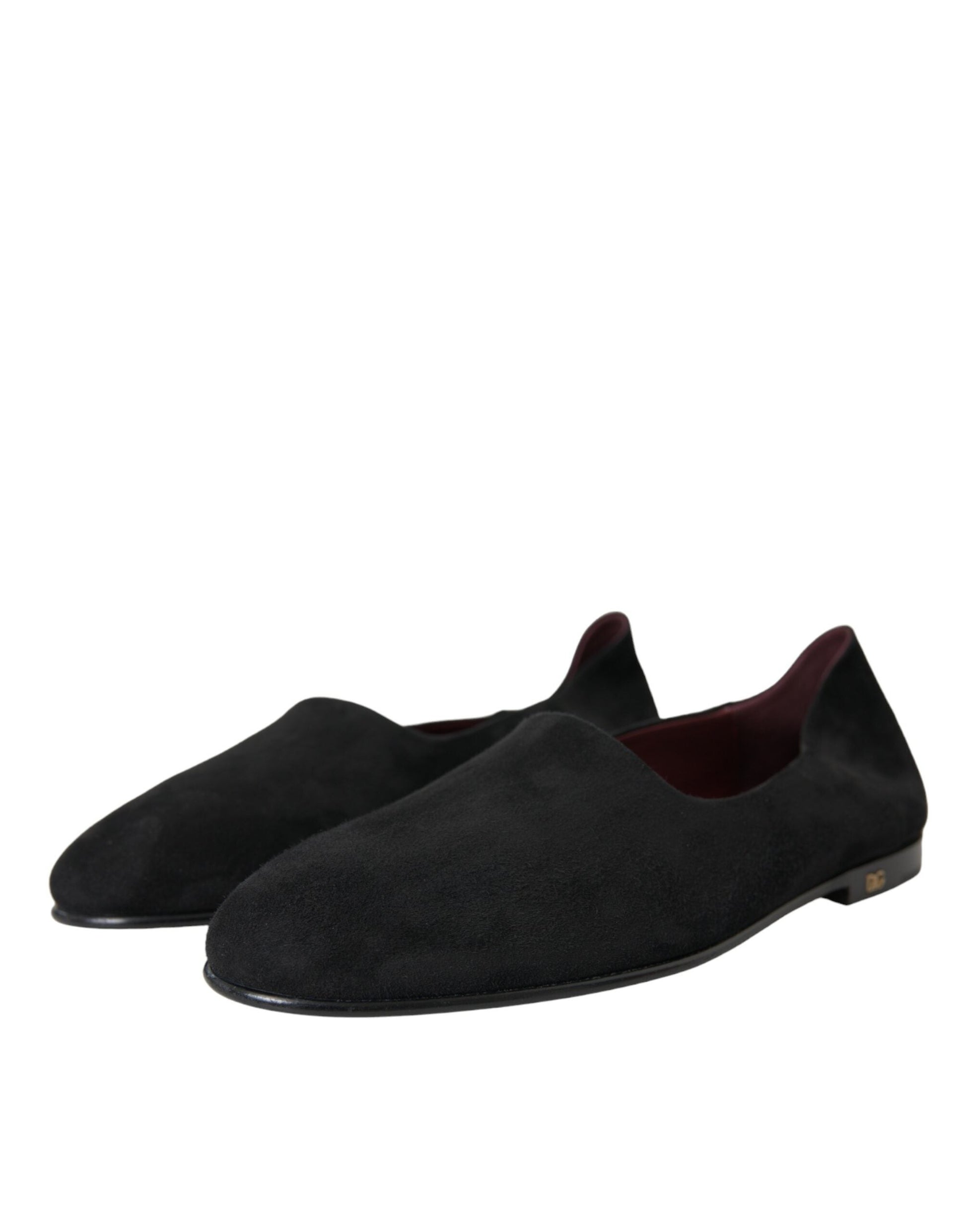 Dolce & Gabbana Black Suede Loafers Formal Dress Slip On Shoes - ACCEXO