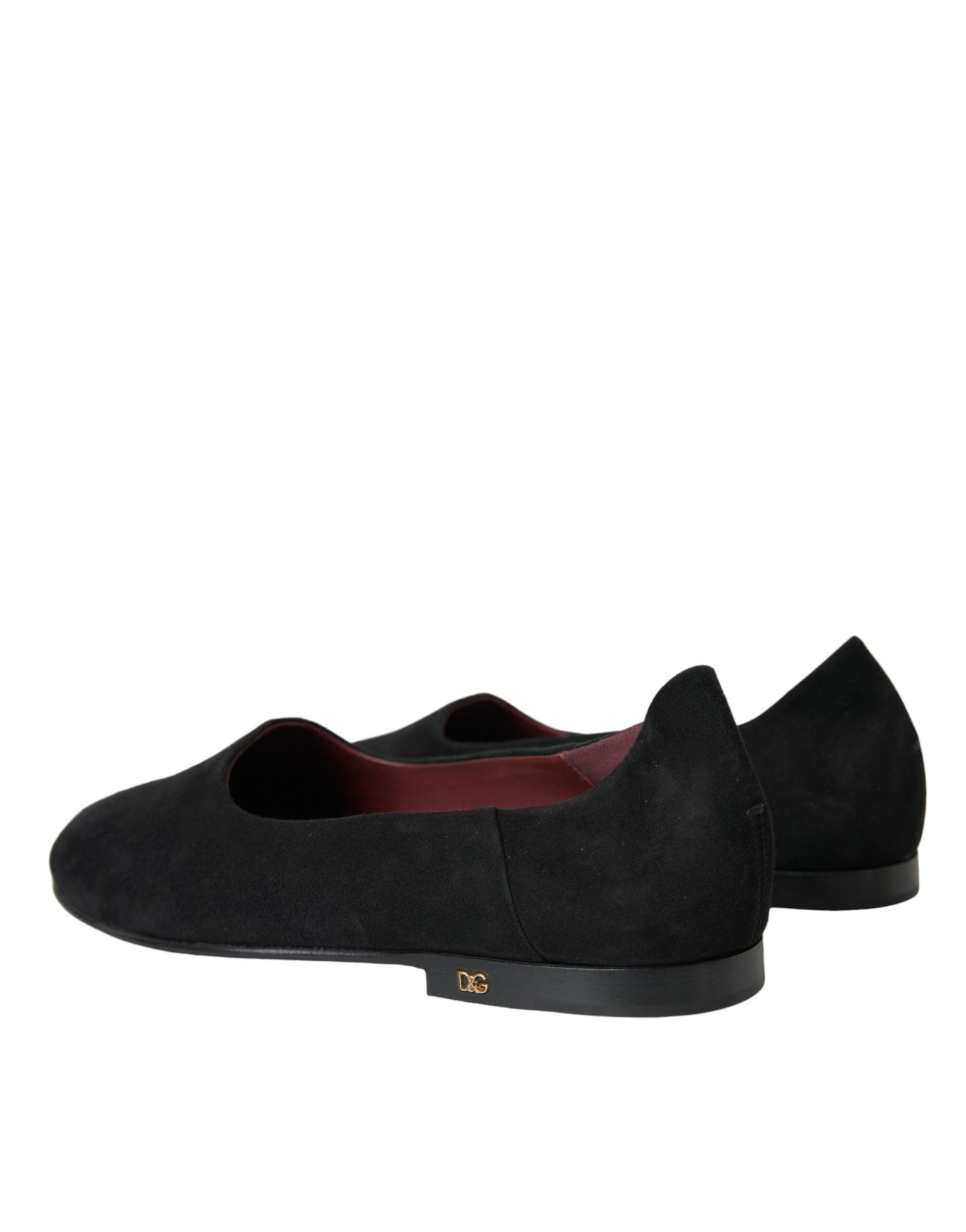 Dolce & Gabbana Black Suede Loafers Formal Dress Slip On Shoes - ACCEXO