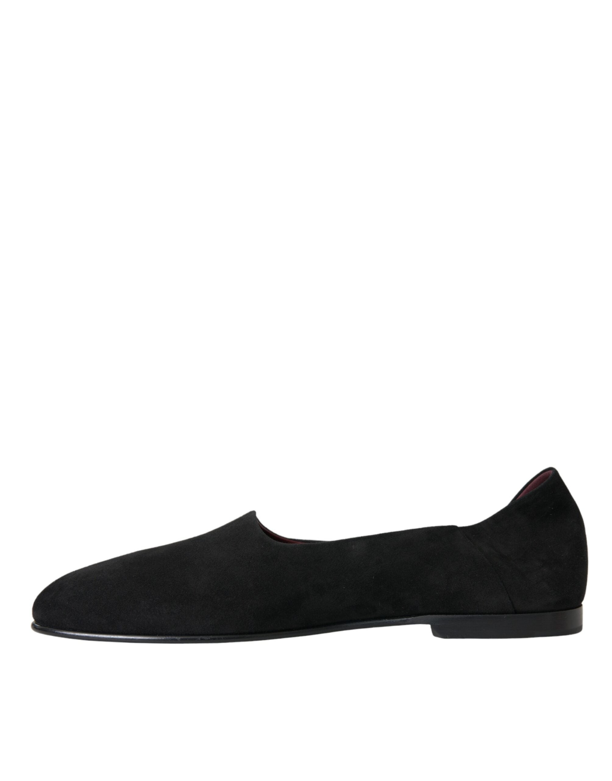 Dolce & Gabbana Black Suede Loafers Formal Dress Slip On Shoes - ACCEXO