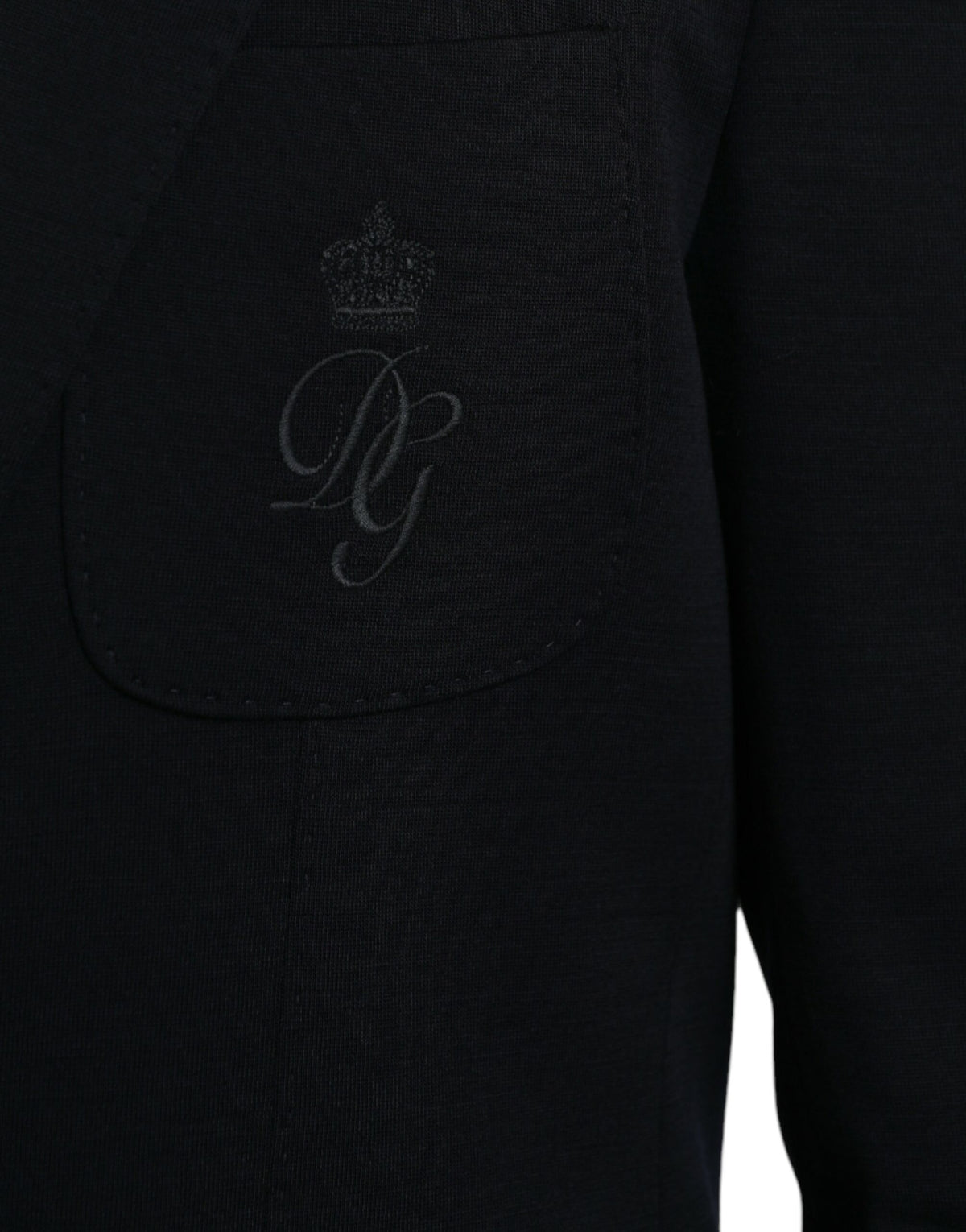 Dolce & Gabbana Dark Blue Wool Single Breasted Coat Blazer