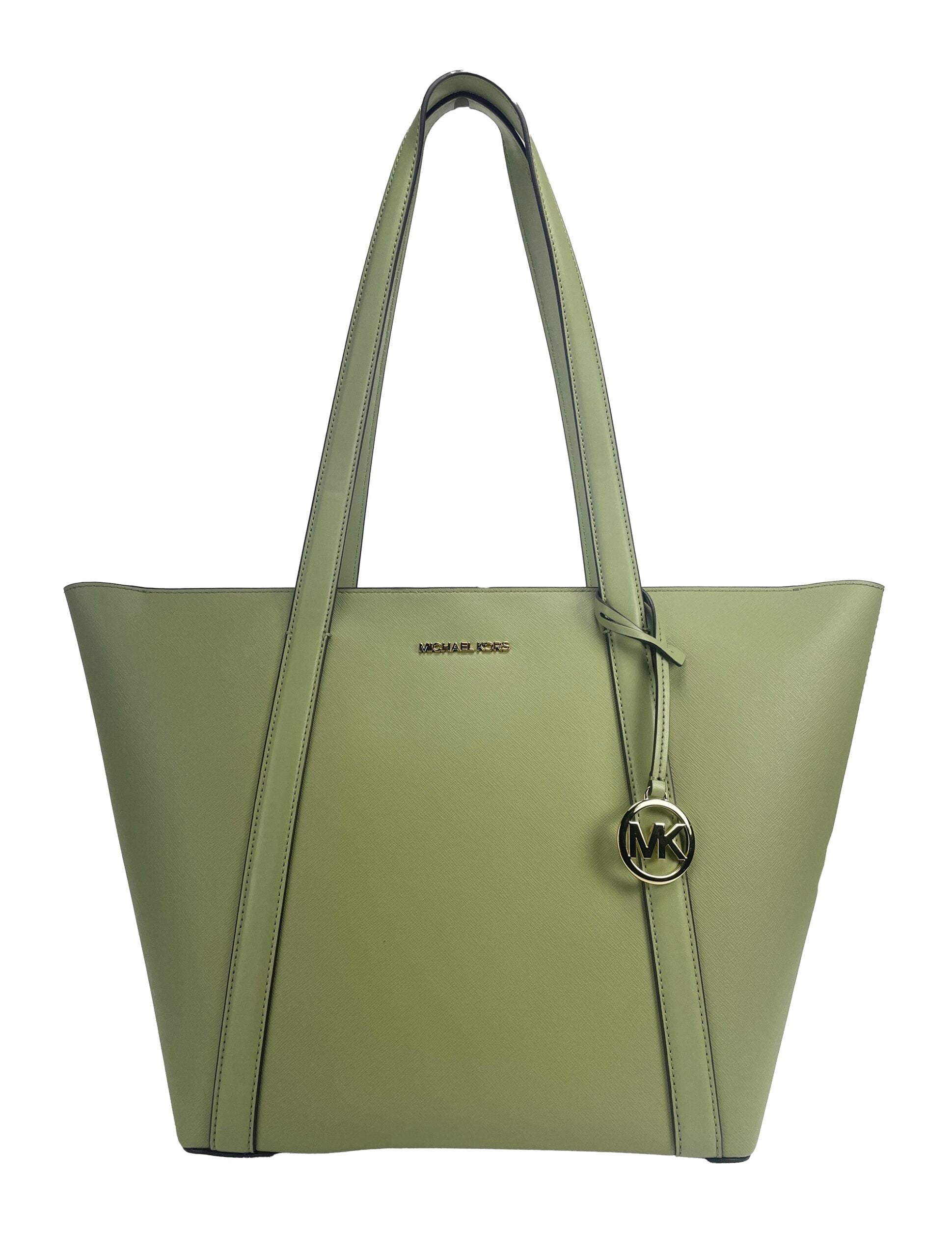 Michael Kors Large Pratt Shoulder Zip Tote Bag Light Sage - ACCEXO