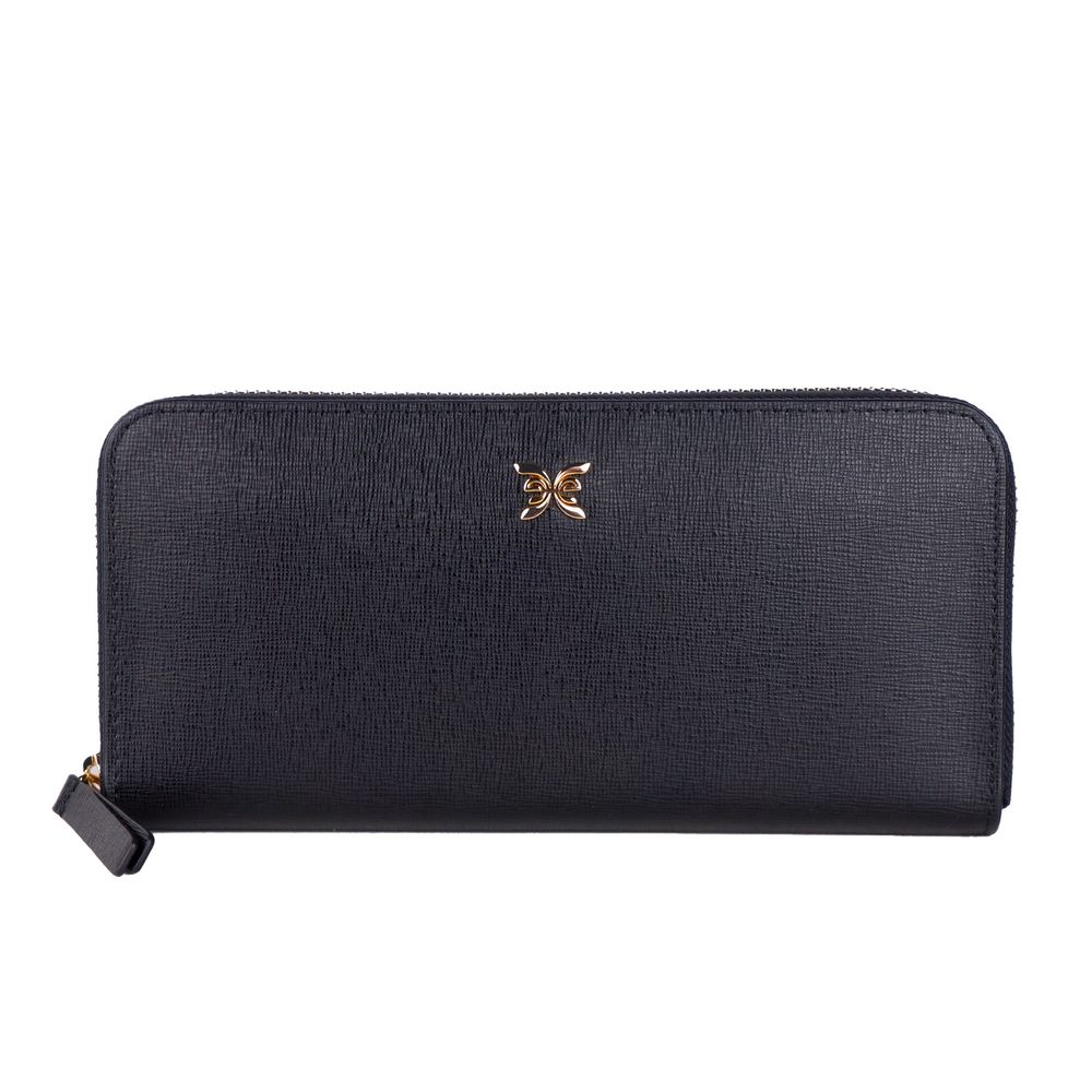 Ungaro Elegant Leather Zippered Wallet in Classic Black - ACCEXO