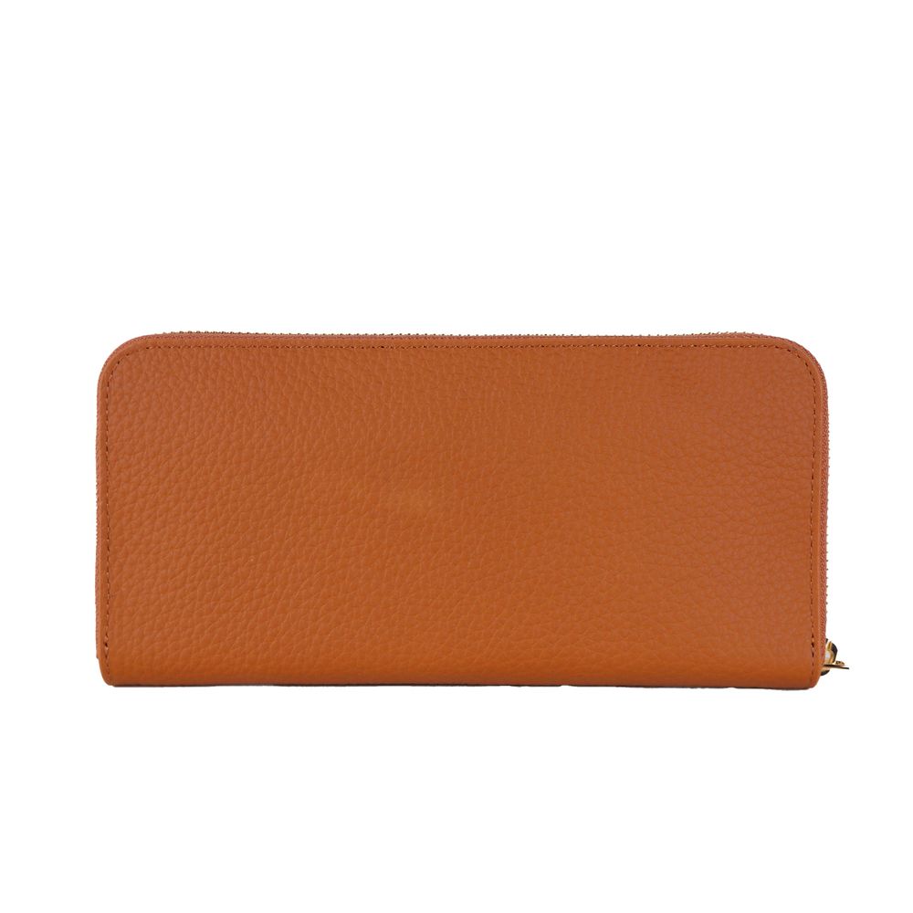 Baldinini Trend Elegant Orange Leather Wallet with Zipper - ACCEXO