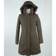 Emilio Romanelli Elegant Brown Polygon Jacket with Hood - ACCEXO
